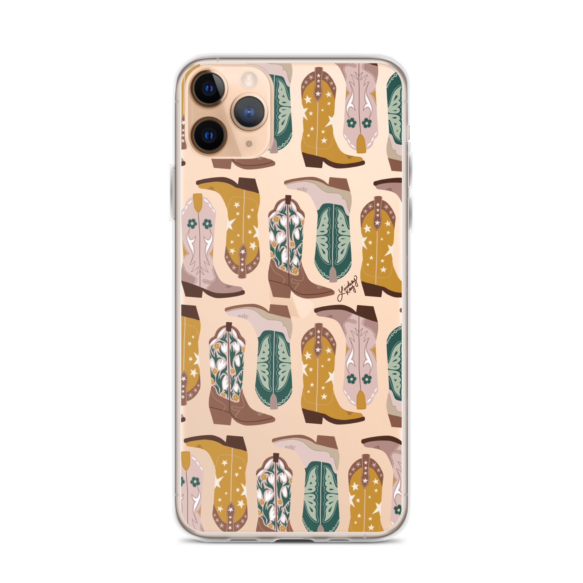 Ilustración de botas de vaquero (paleta neutra) - Funda transparente para iPhone®