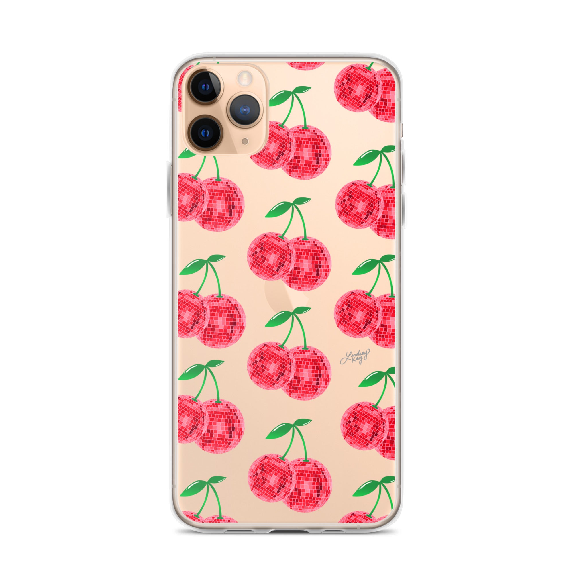 Red Disco Ball Cherries - Clear Case for iPhone® - Sizes 11 & 16