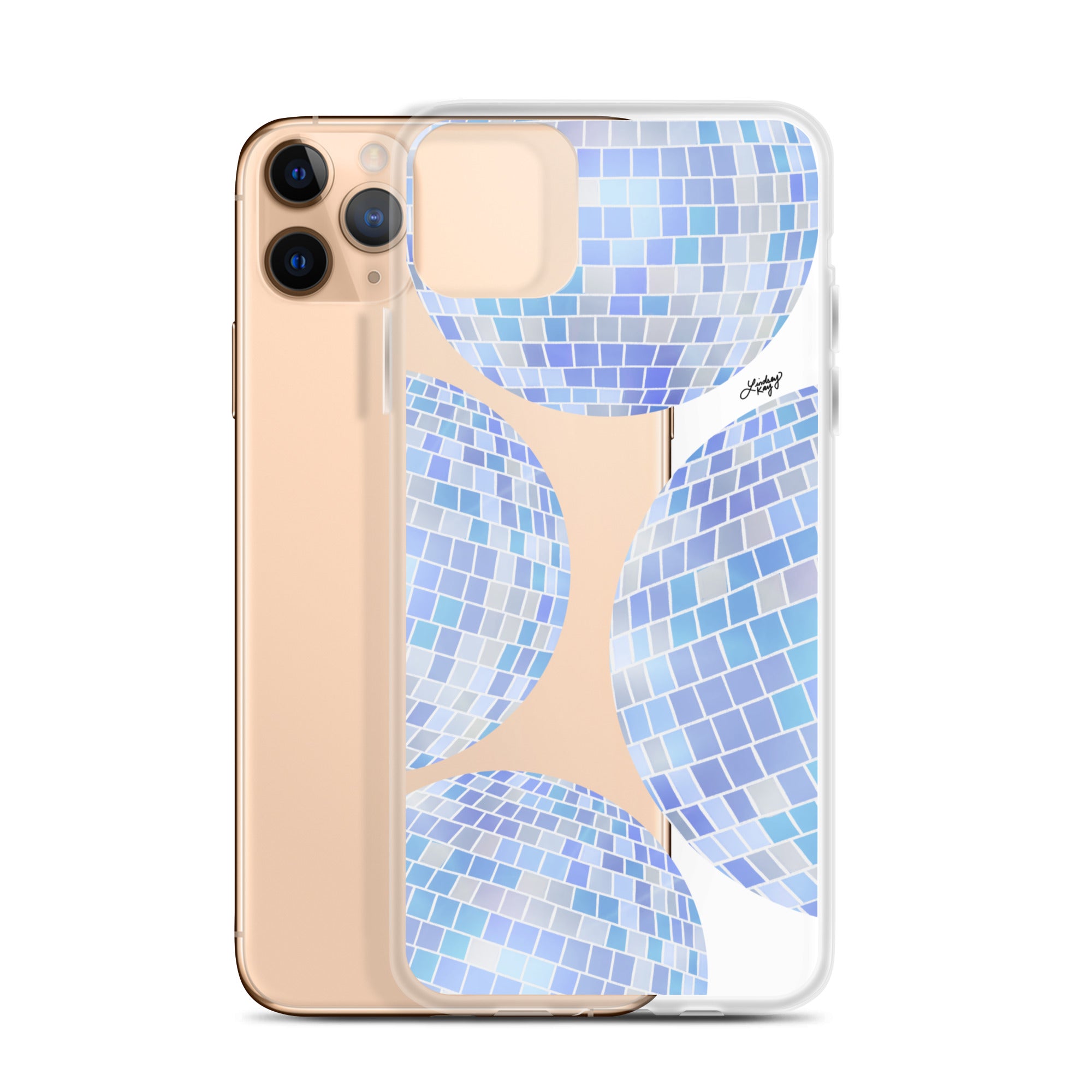 Retro Blue Disco Balls Illustration - Clear Case for iPhone®