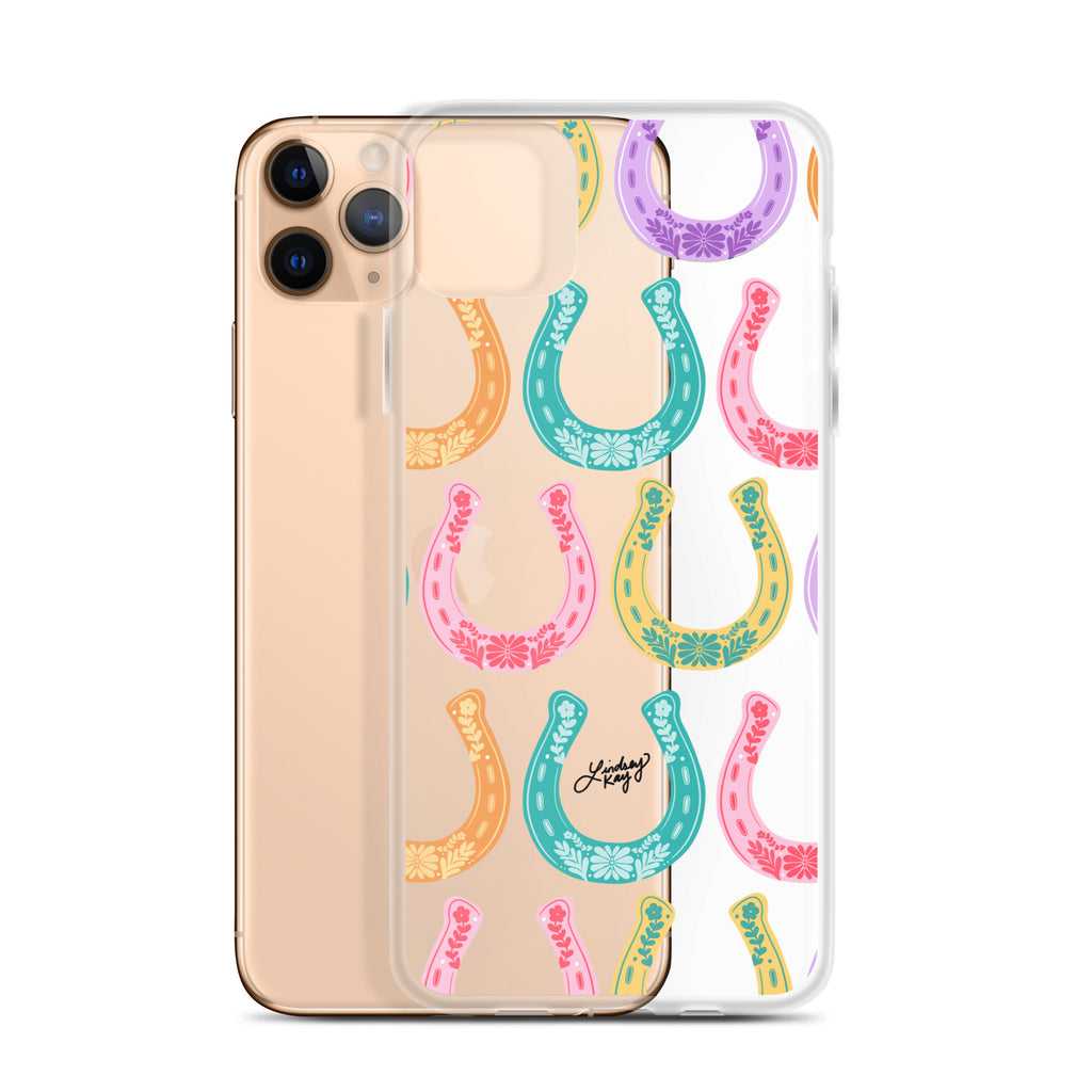 Colorful Horseshoe Illustration Pattern - Clear Case for iPhone®