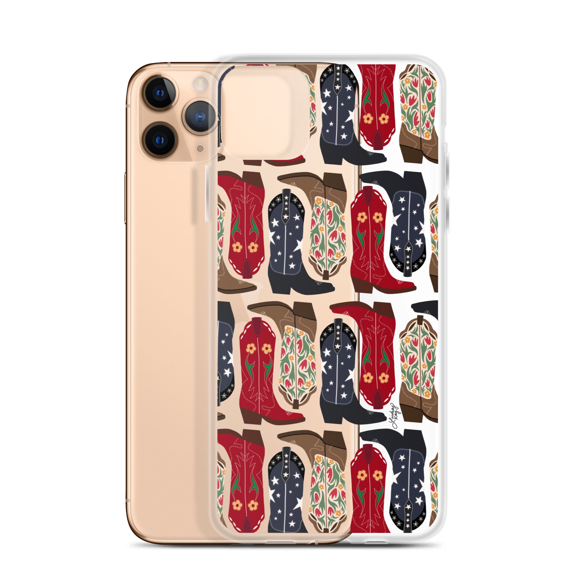 Ilustración de botas de vaquero - Funda transparente para iPhone®