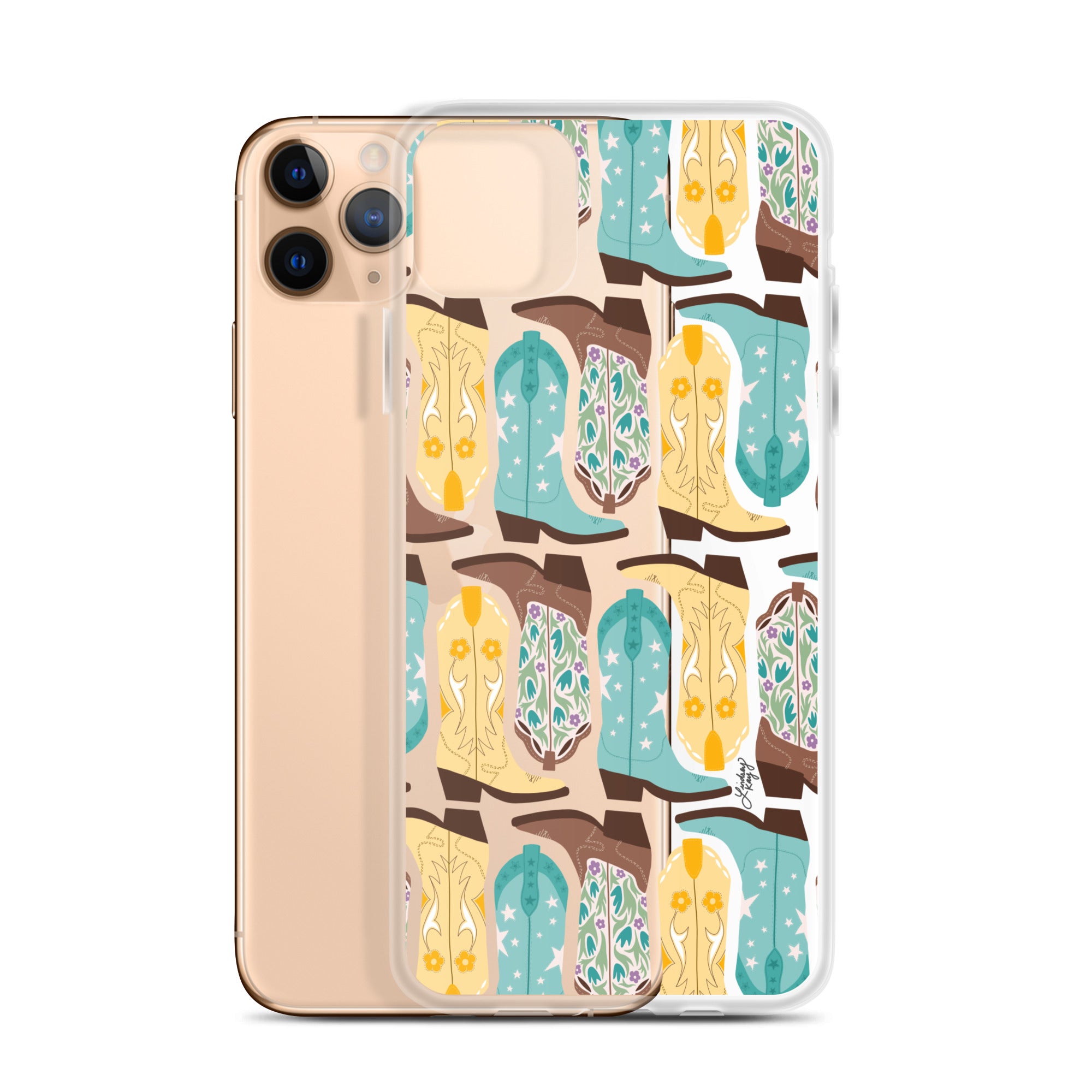 Ilustración de botas de vaquero - Funda transparente para iPhone®