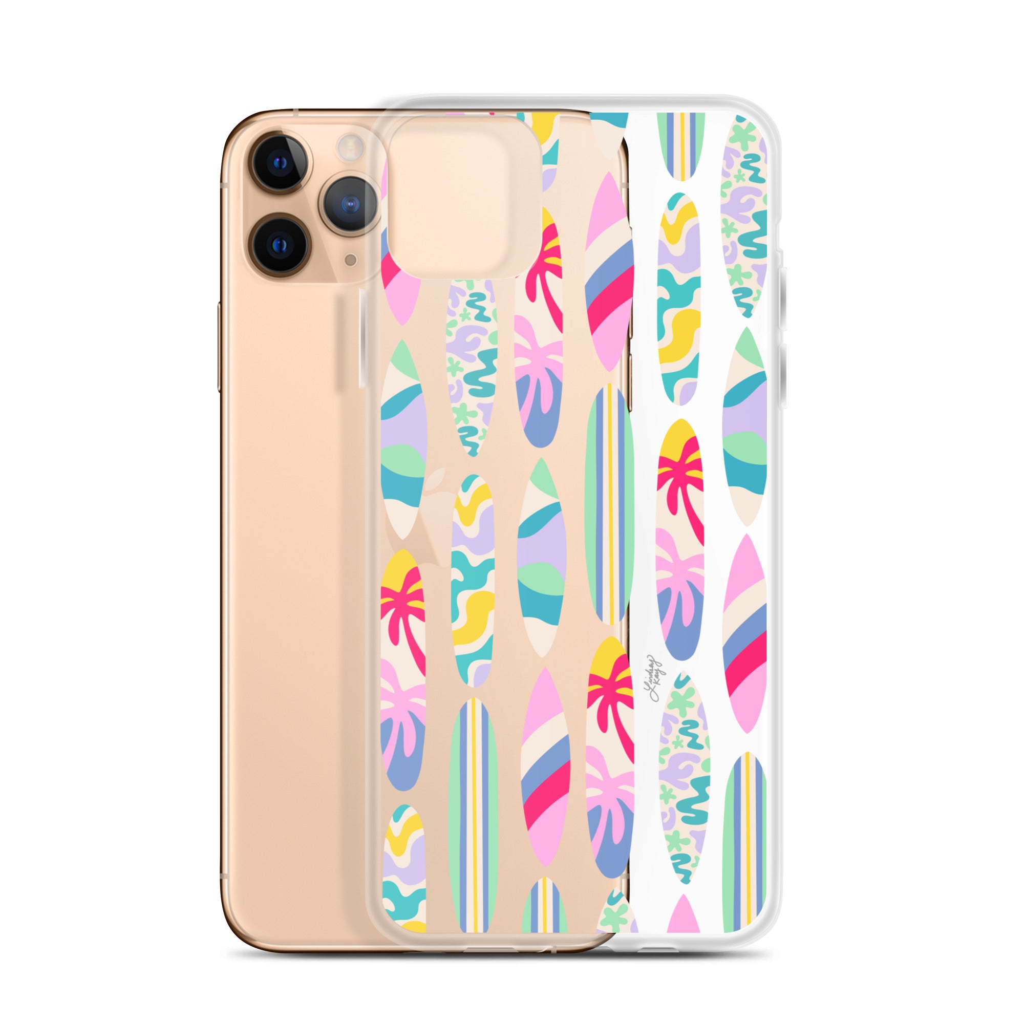 Illustration de planches de surf - Étui transparent pour iPhone®