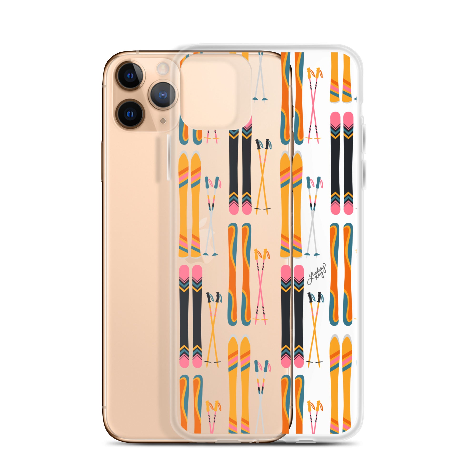 Skis and Poles Patterned - Clear Case for iPhone®