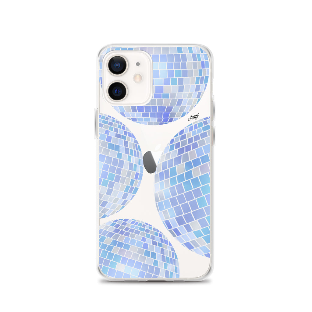 Blue Disco Balls Illustration - Clear Case for iPhone®