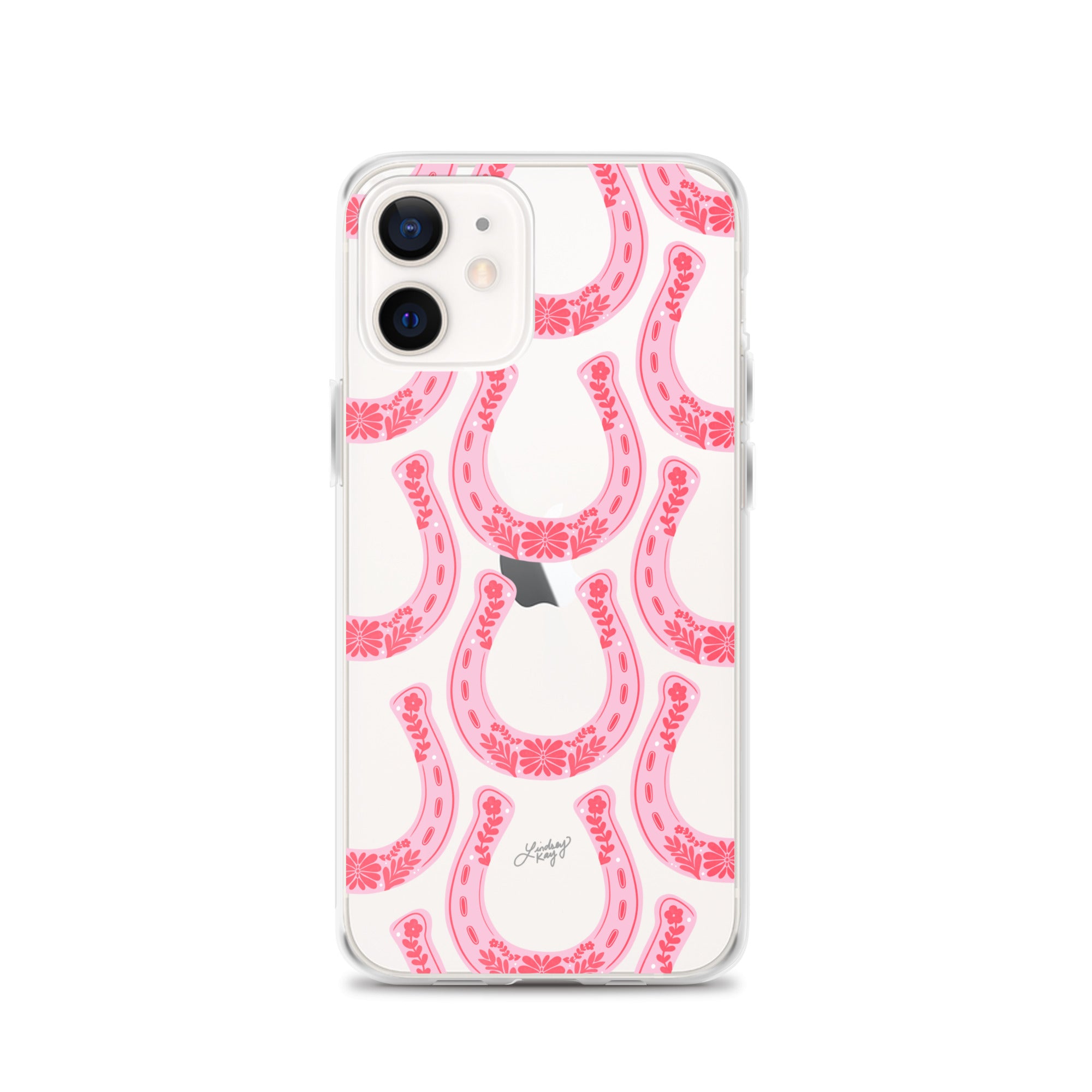 Pink Floral Horseshoe Illustration - Clear Case for iPhone®