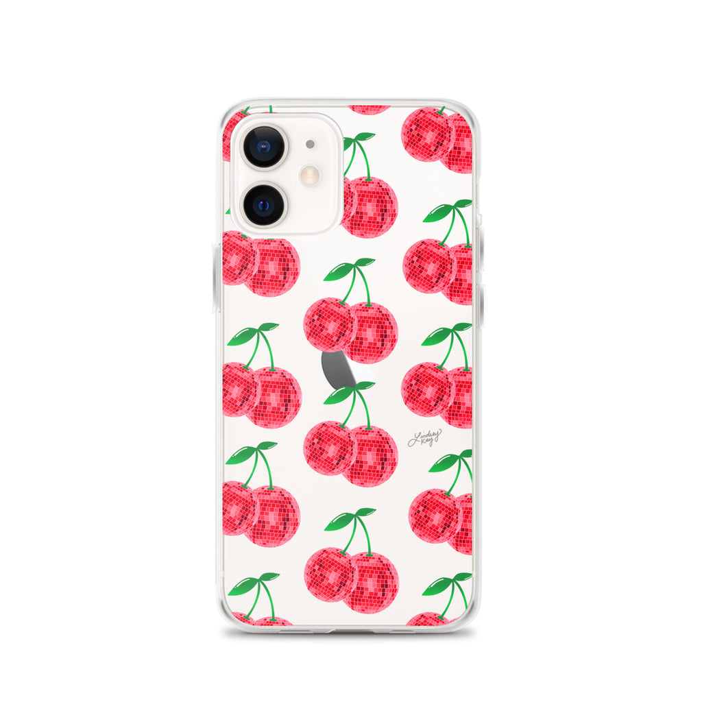 Red Disco Ball Cherries - Clear Case for iPhone® - Sizes 11 & 16