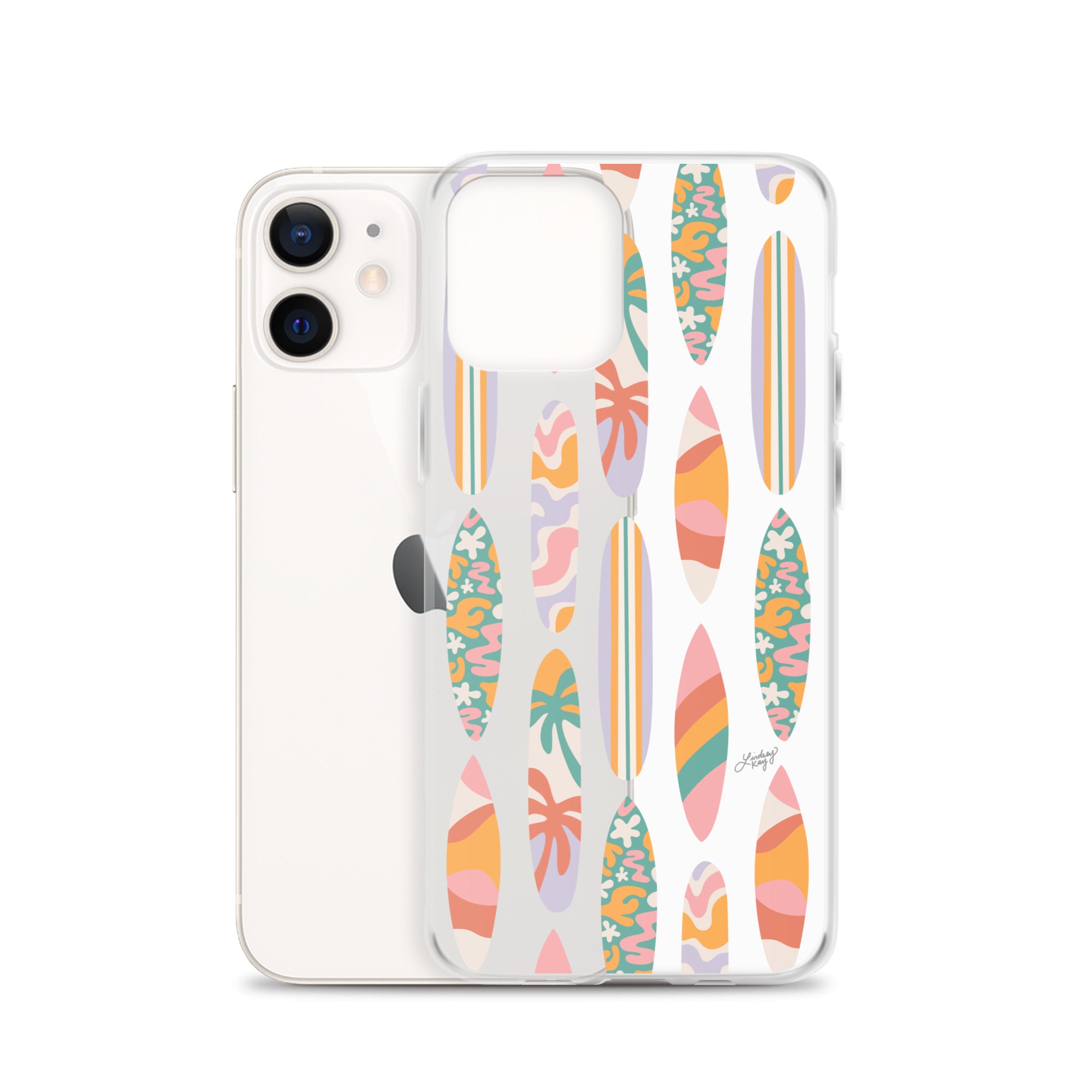 Patrón de ilustración de tablas de surf - Transparente Funda para iPhone®