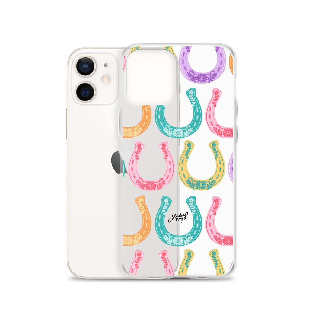 Colorful Horseshoe Illustration Pattern - Clear Case for iPhone®