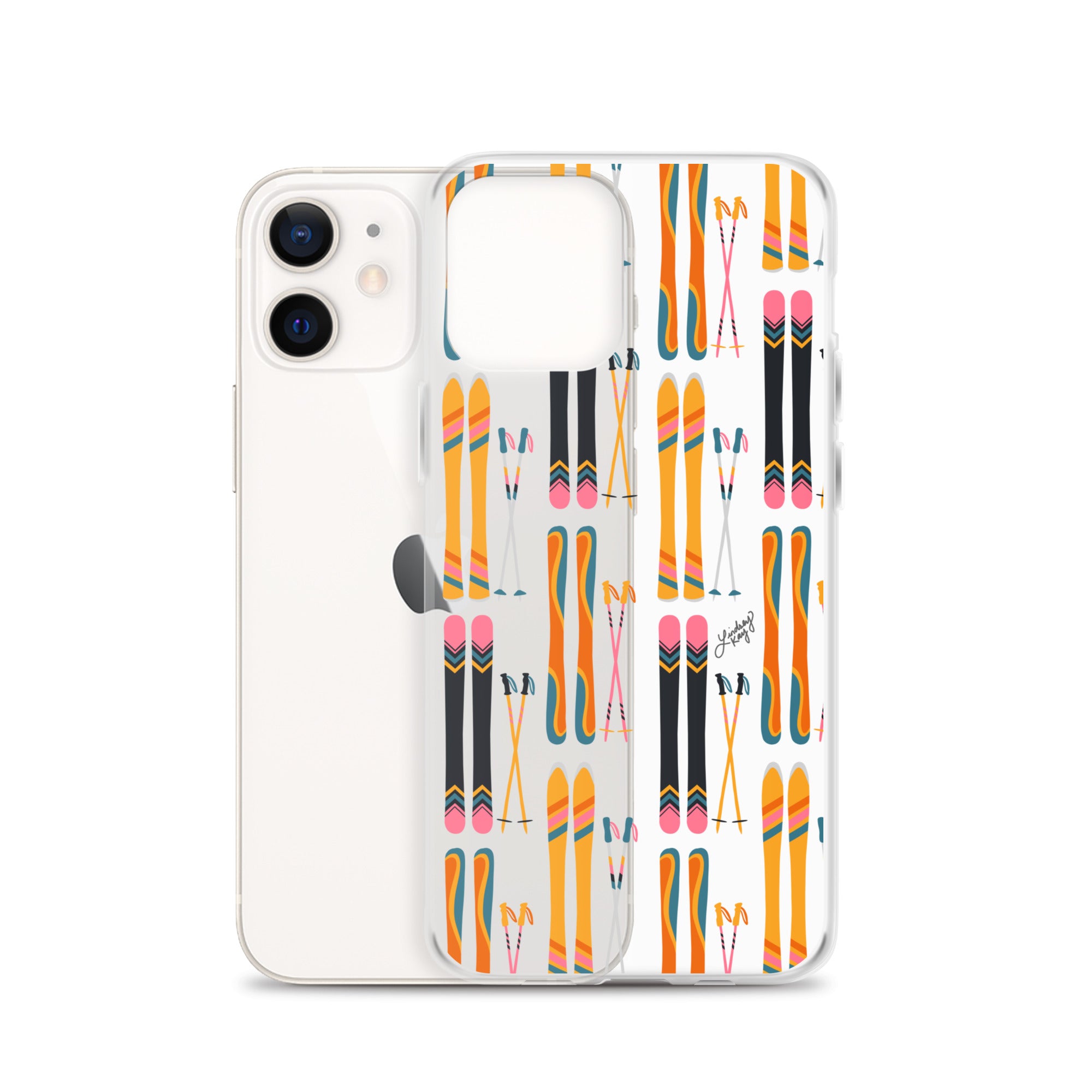 Skis and Poles Patterned - Clear Case for iPhone®