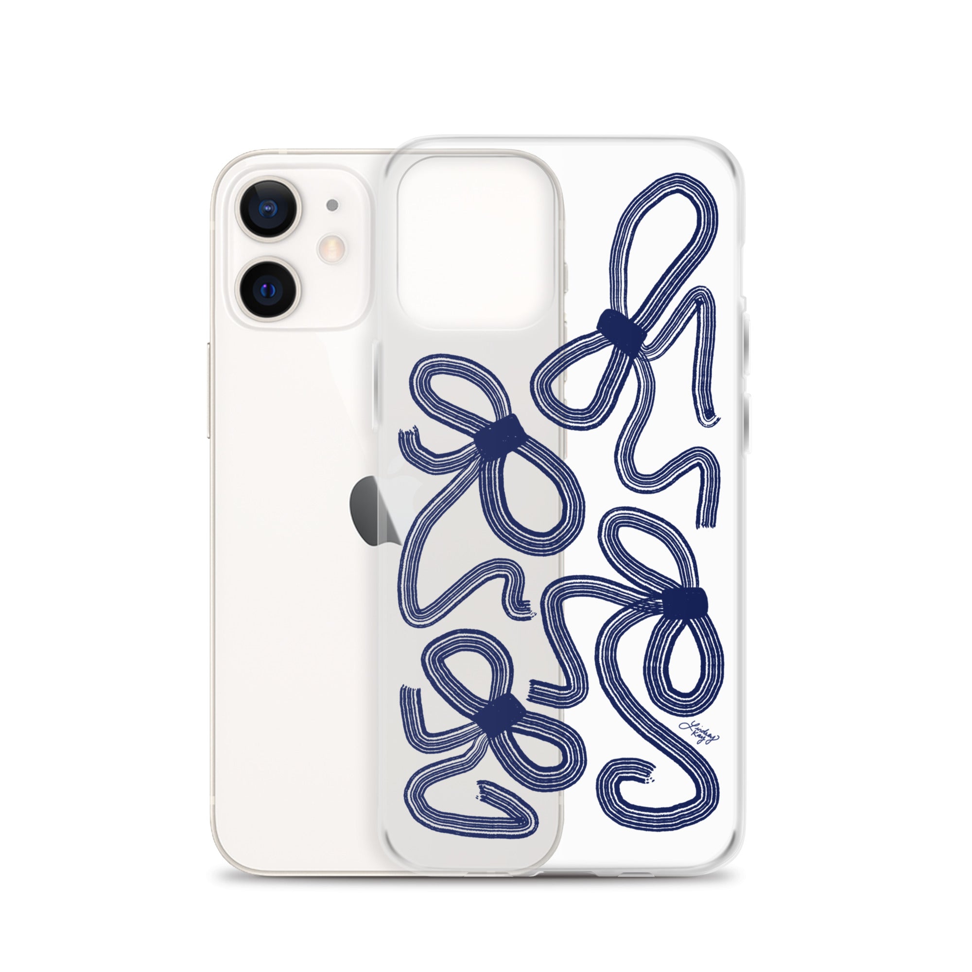 Navy Ribbons Illustration - Clear Case for iPhone®
