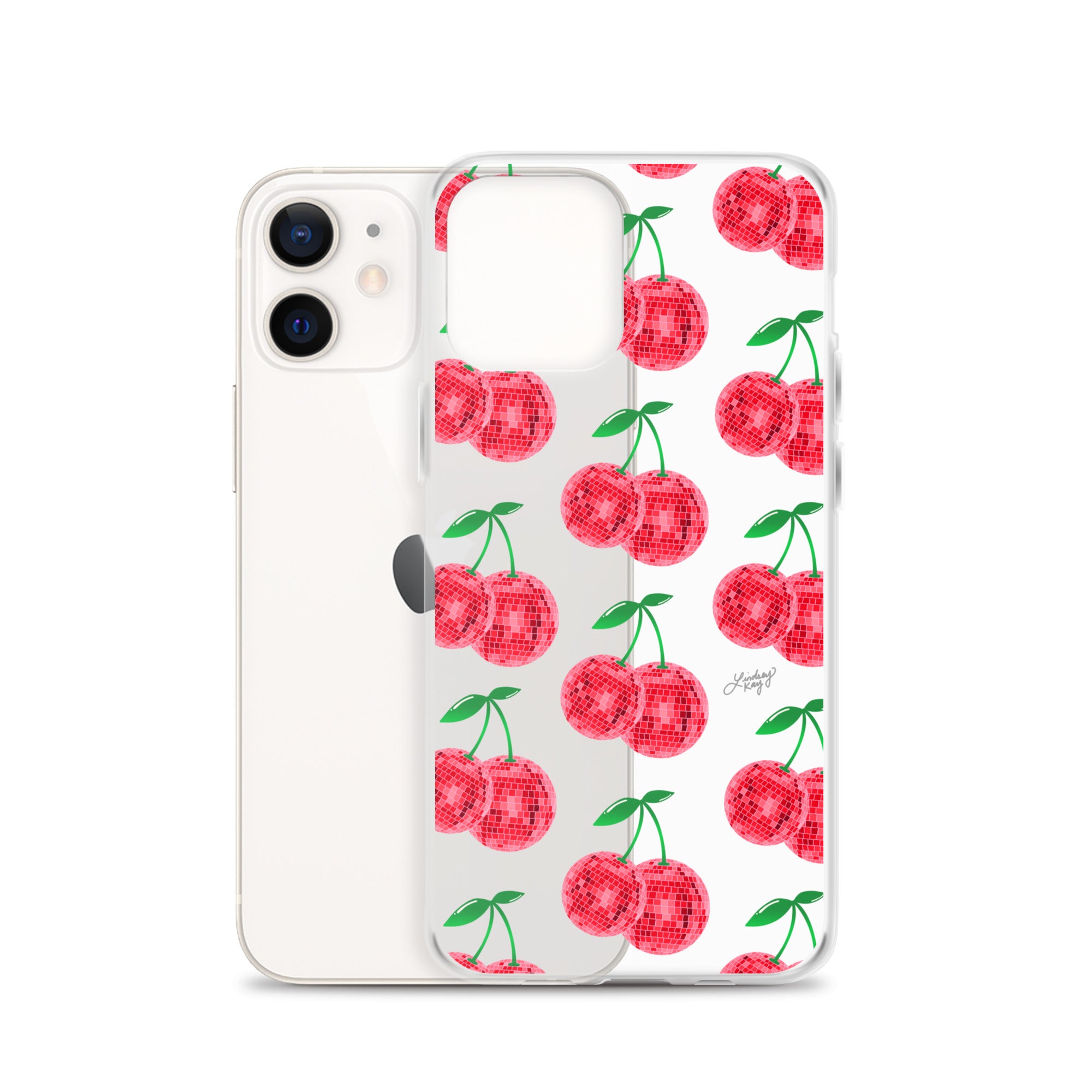 Red Disco Ball Cherries - Clear Case for iPhone® - Sizes 11 & 16