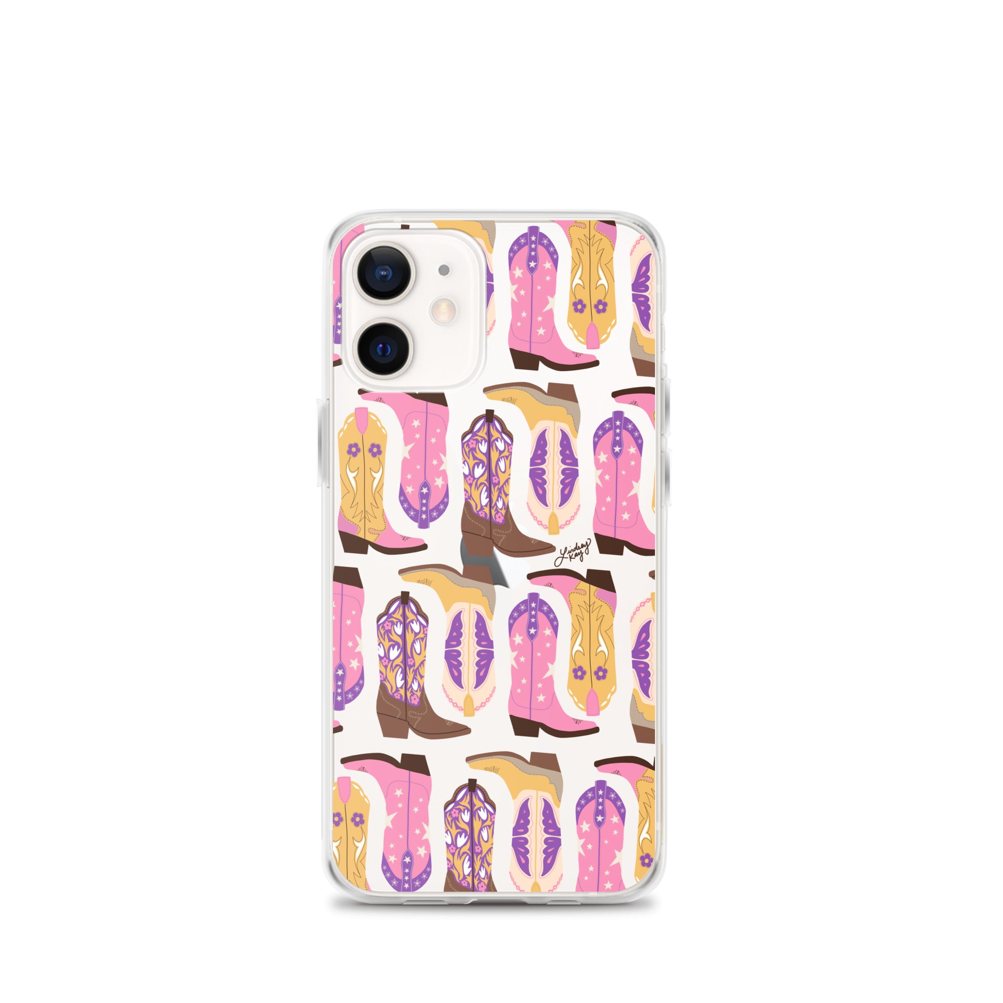 Ilustración de botas de vaquero (rosa/morado/amarillo) - Funda transparente para iPhone®