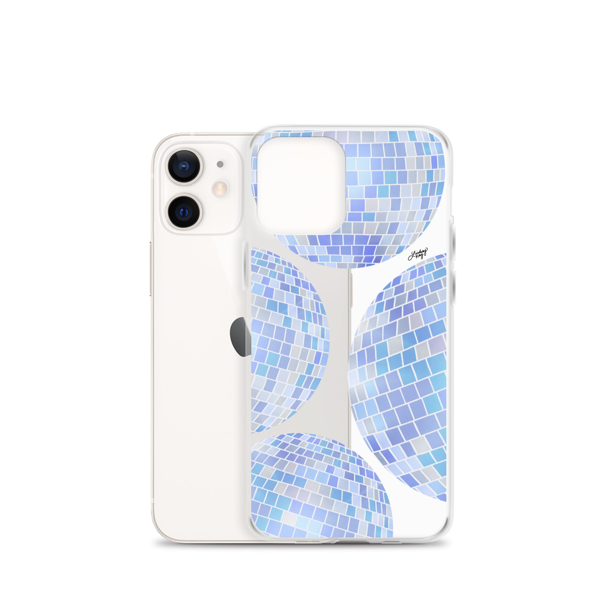 Ilustración de bolas de discoteca azules - Funda transparente para iPhone®