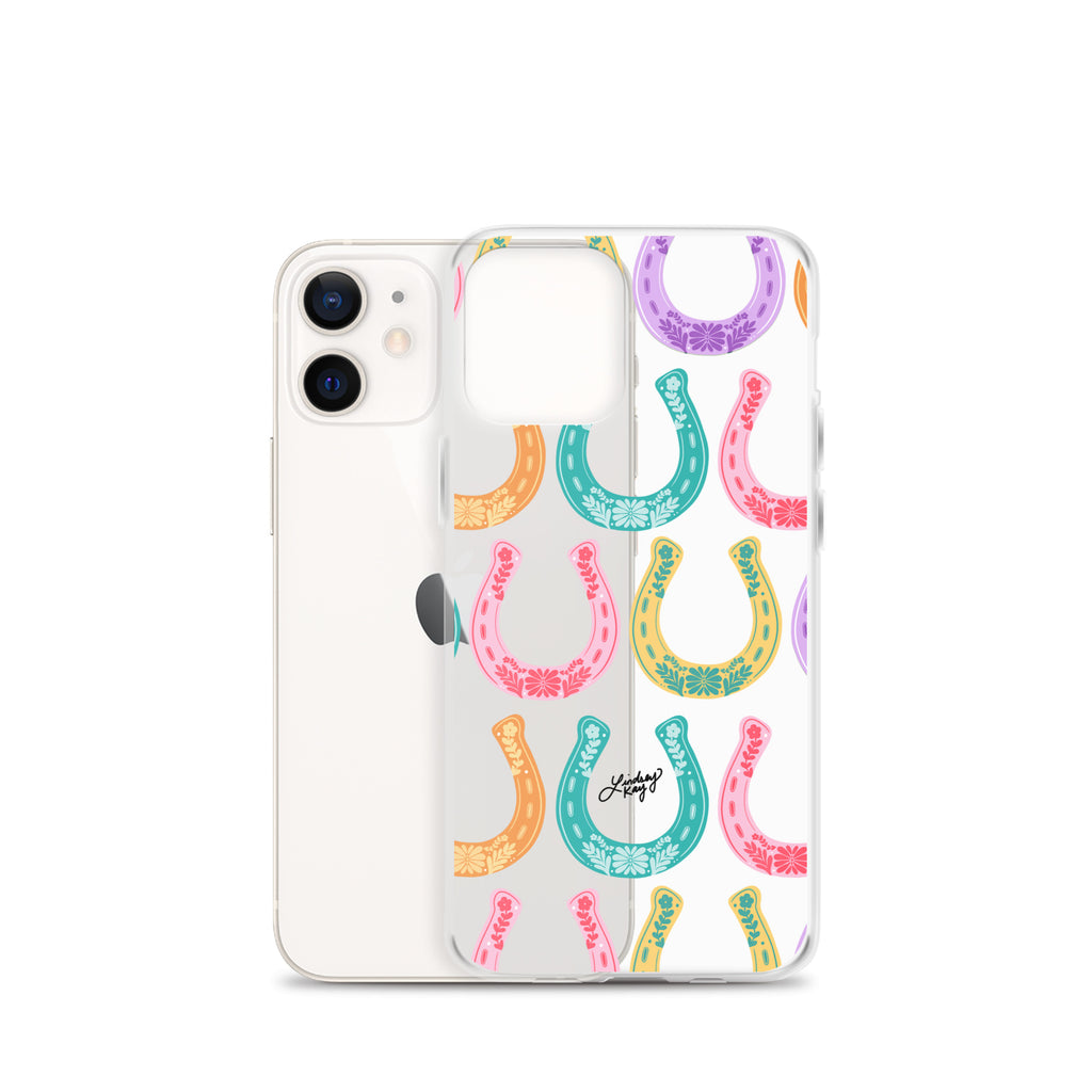 Colorful Horseshoe Illustration Pattern - Clear Case for iPhone®