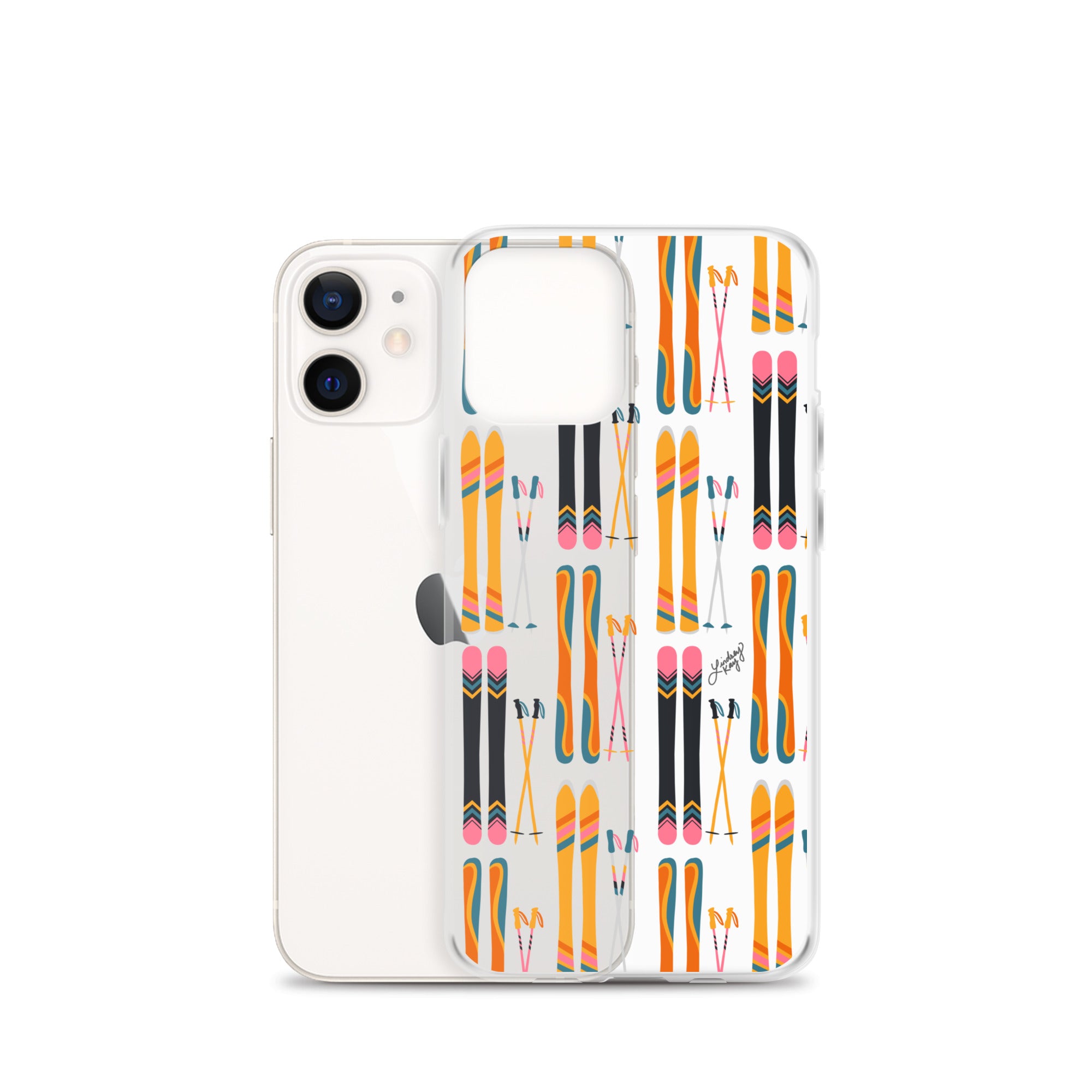 Skis and Poles Patterned - Clear Case for iPhone®