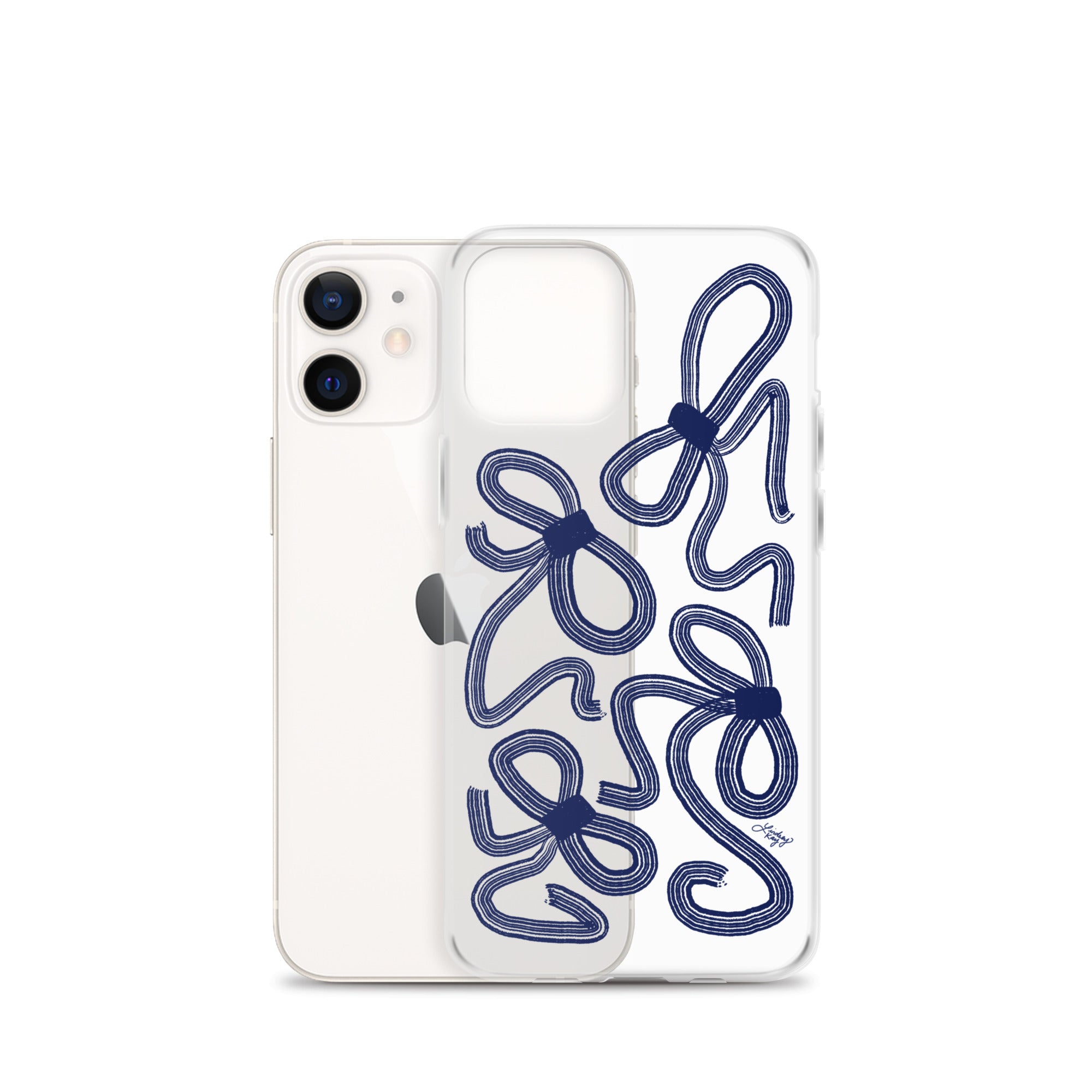 Navy Ribbons Illustration - Clear Case for iPhone®