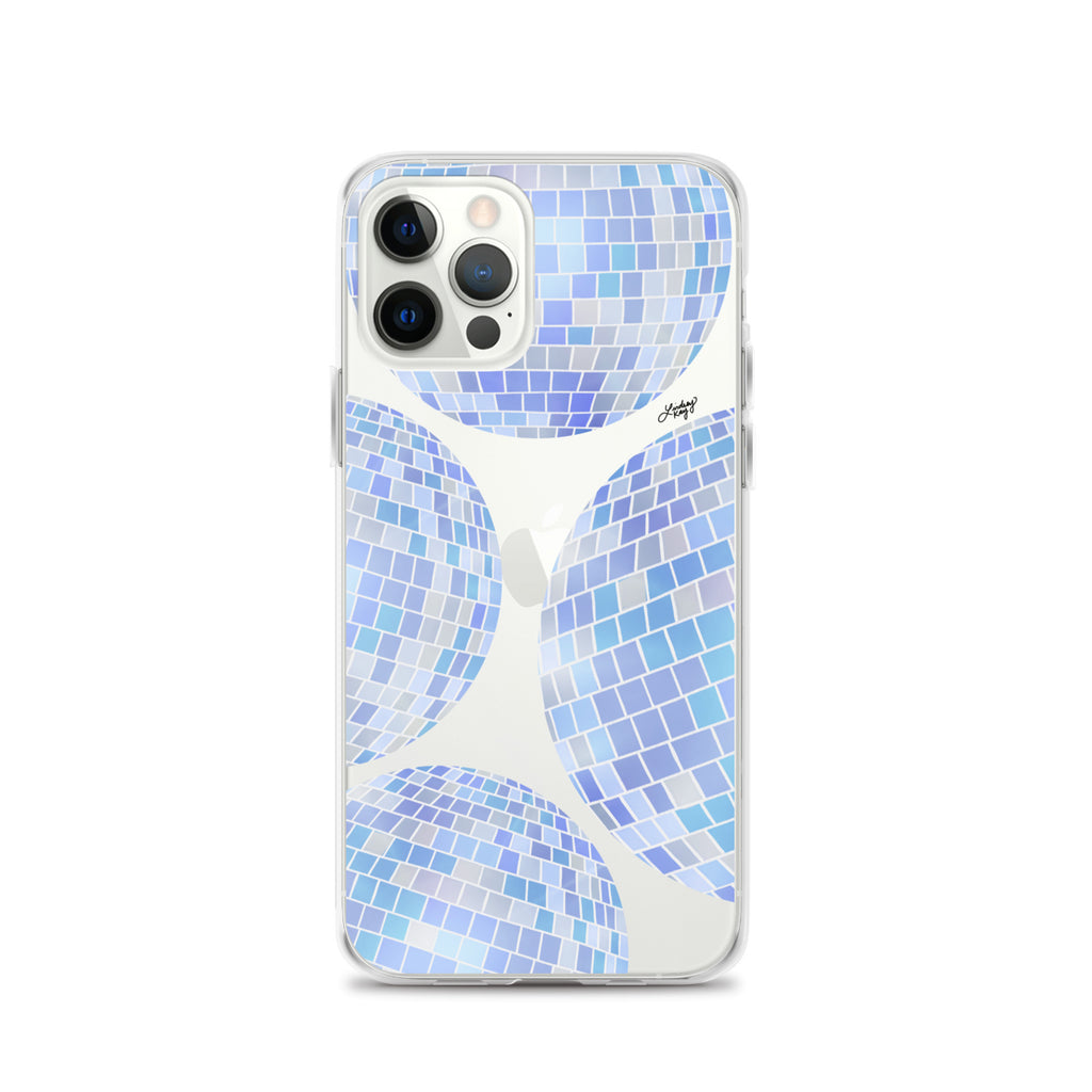 Blue Disco Balls Illustration - Clear Case for iPhone®