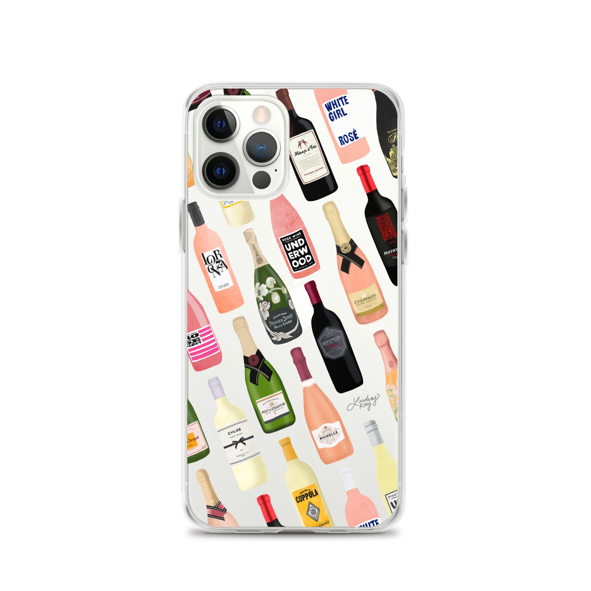 Ilustración de botellas de vino y champán - Funda transparente para iPhone®