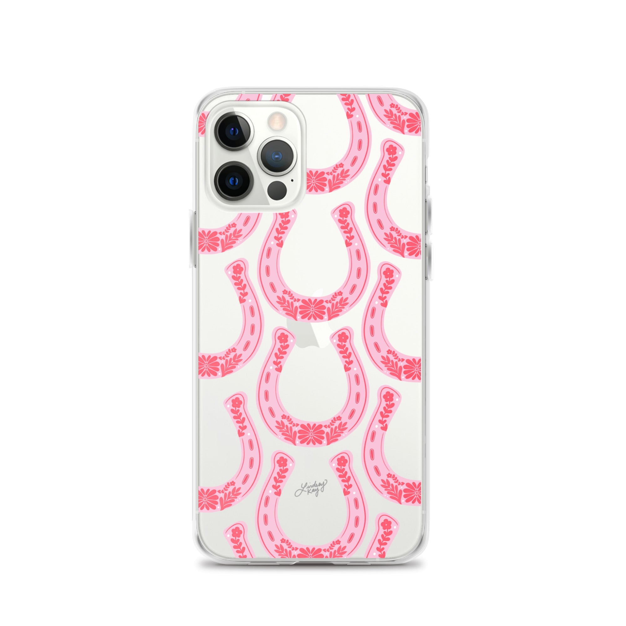 Pink Floral Horseshoe Illustration - Clear Case for iPhone®