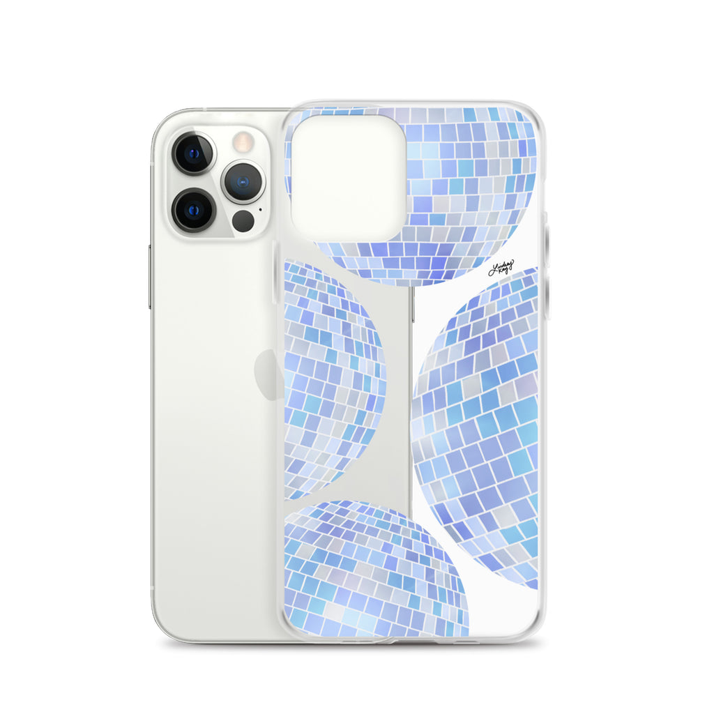Blue Disco Balls Illustration - Clear Case for iPhone®