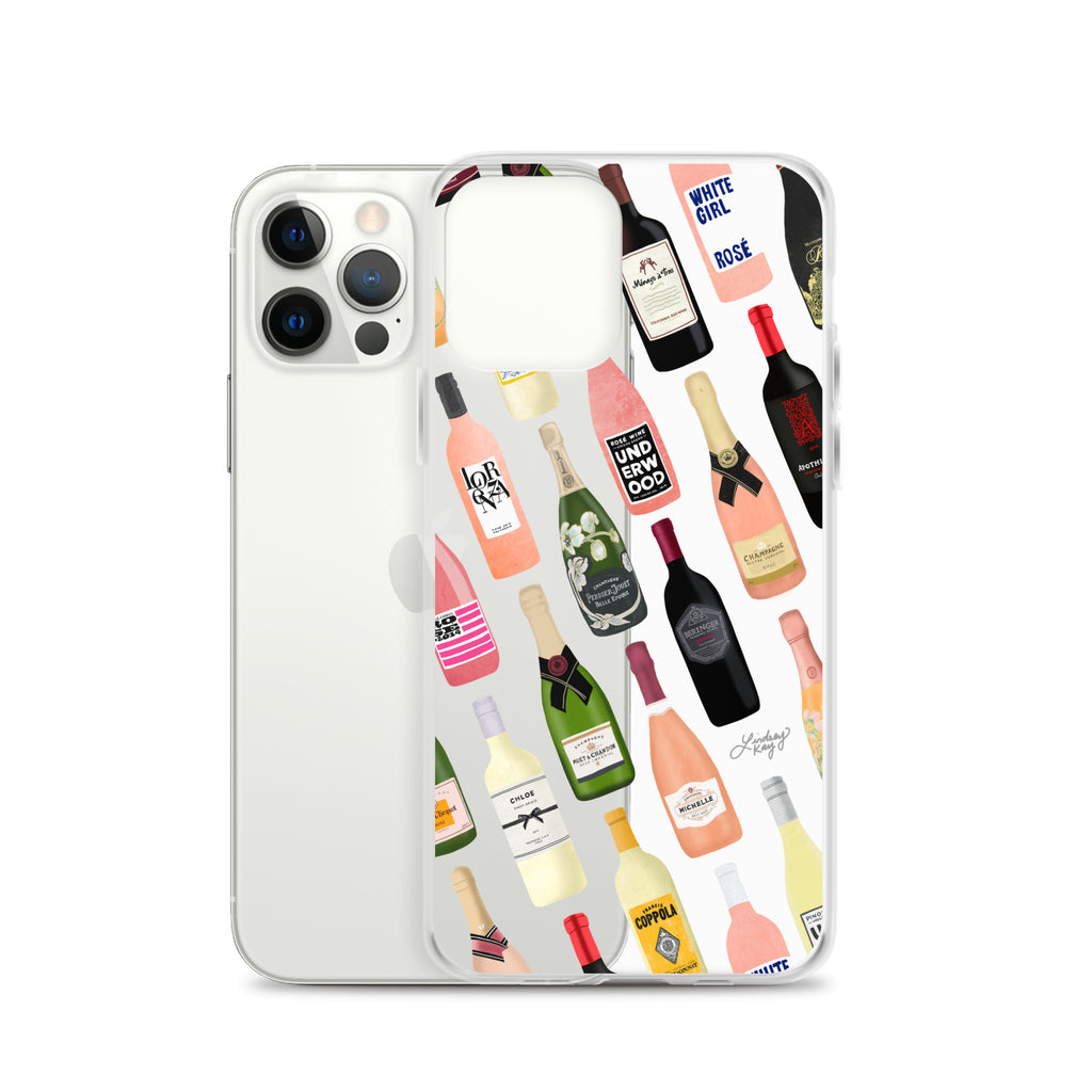 Wine & Champagne Bottles Illustration - Clear Case for iPhone®