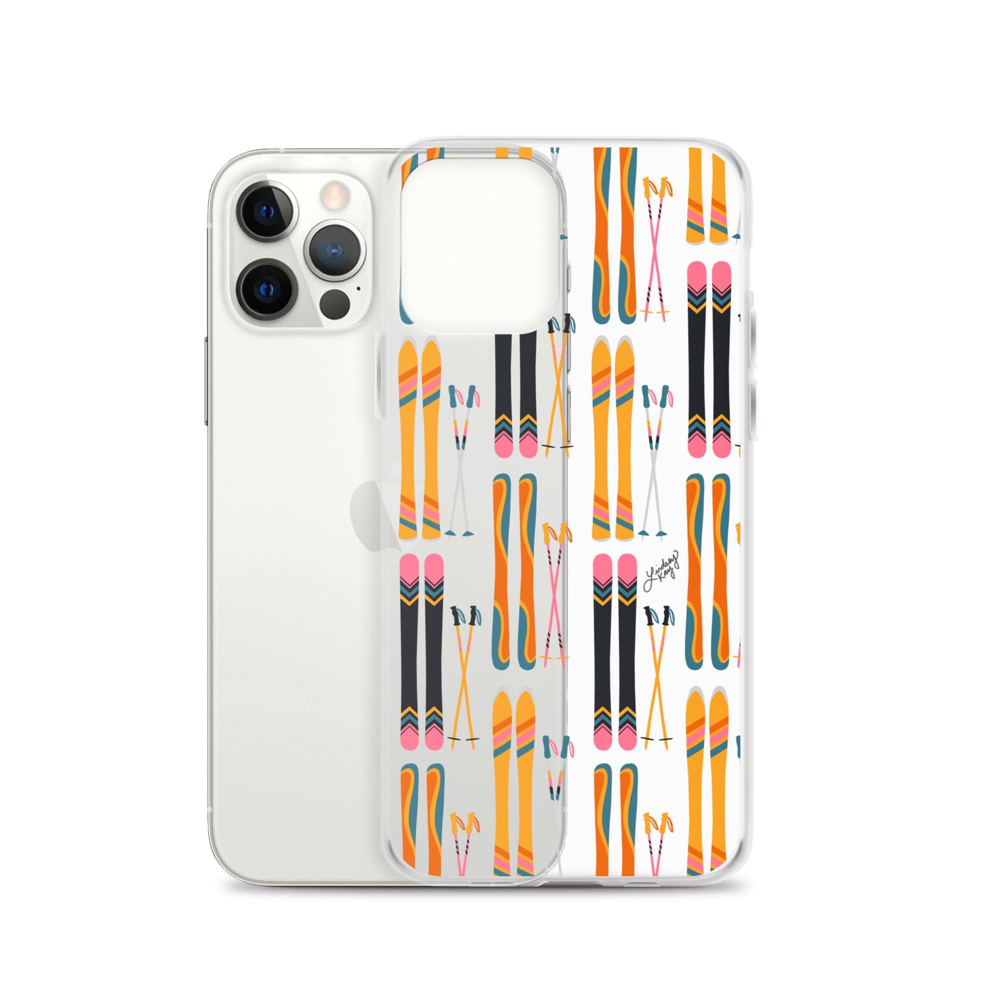 Skis and Poles Patterned - Clear Case for iPhone®