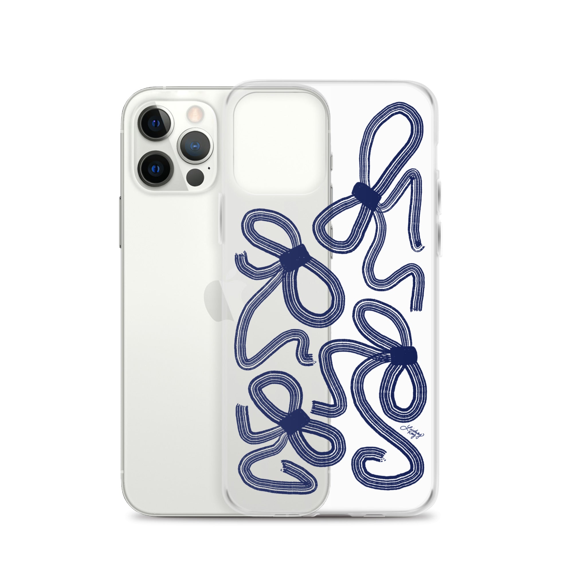 Navy Ribbons Illustration - Clear Case for iPhone®