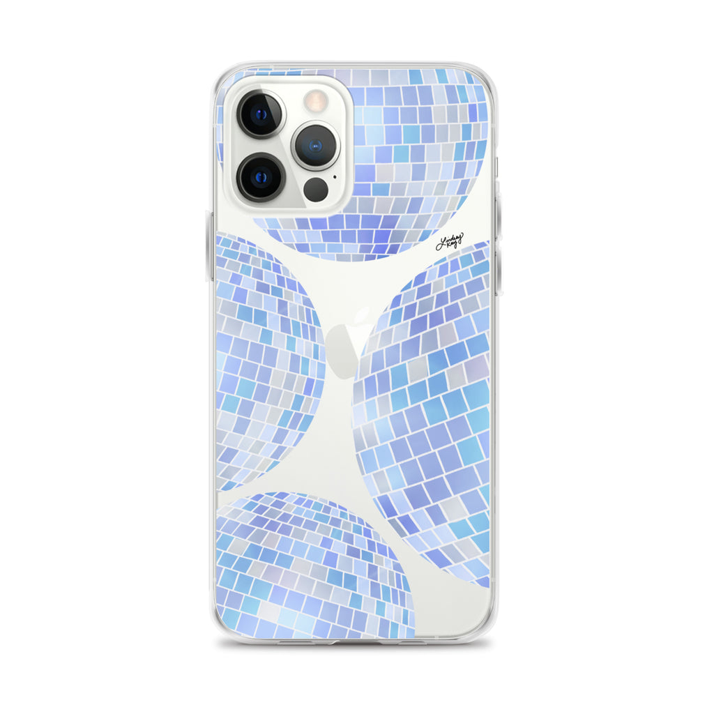 Blue Disco Balls Illustration - Clear Case for iPhone®