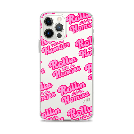 rollin with the homies clueless movie quote song pink trendy barbie iphone-15 iphone case cover clear cute lindsey kay collective