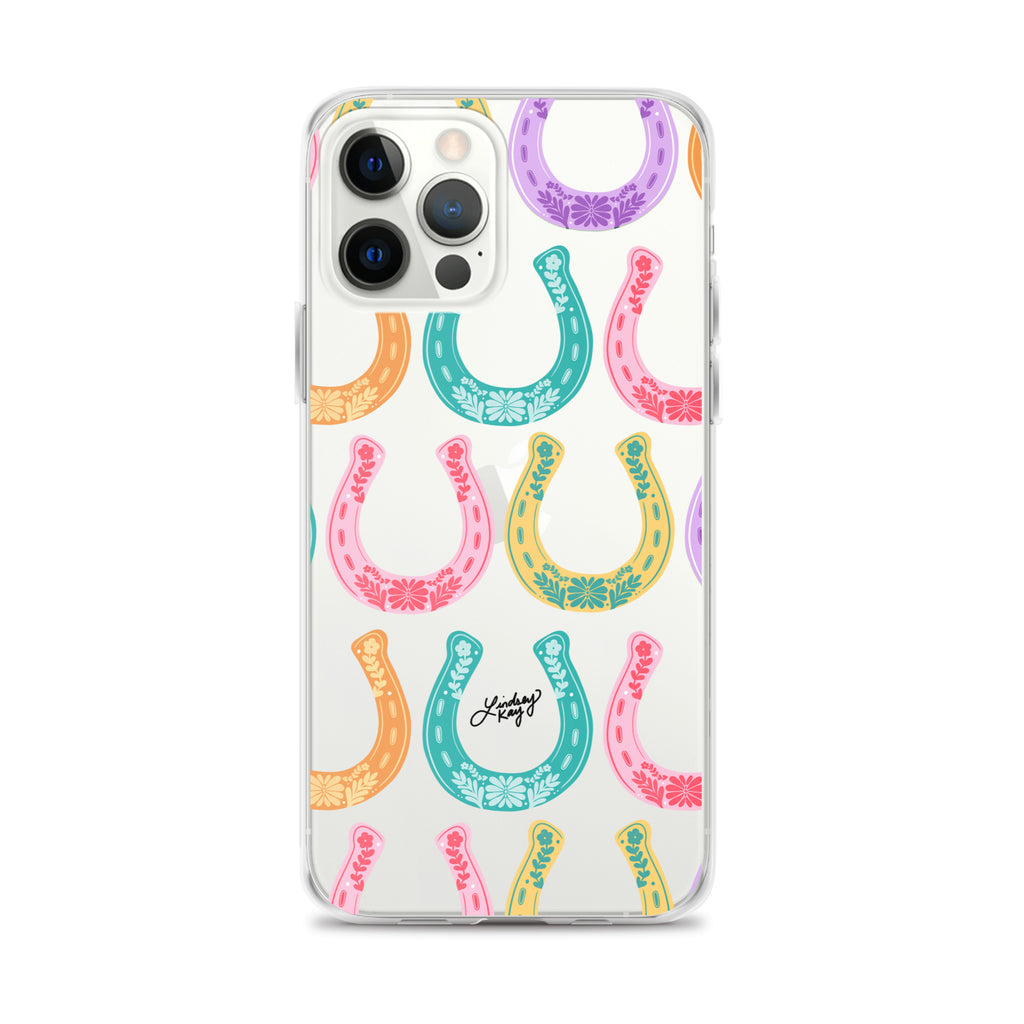 Colorful Horseshoe Illustration Pattern - Clear Case for iPhone®