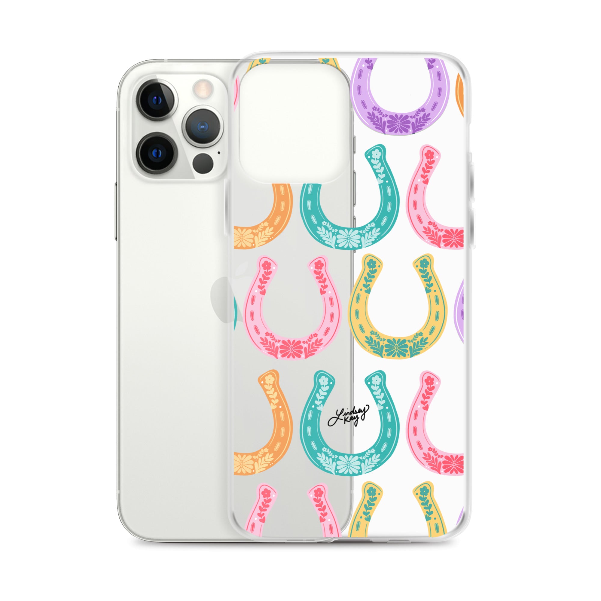 Colorful Horseshoe Illustration Pattern - Clear Case for iPhone®