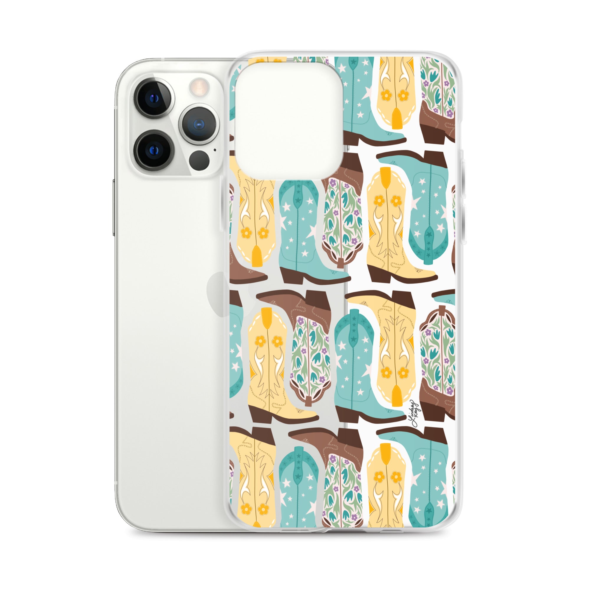 Ilustración de botas de vaquero - Funda transparente para iPhone®