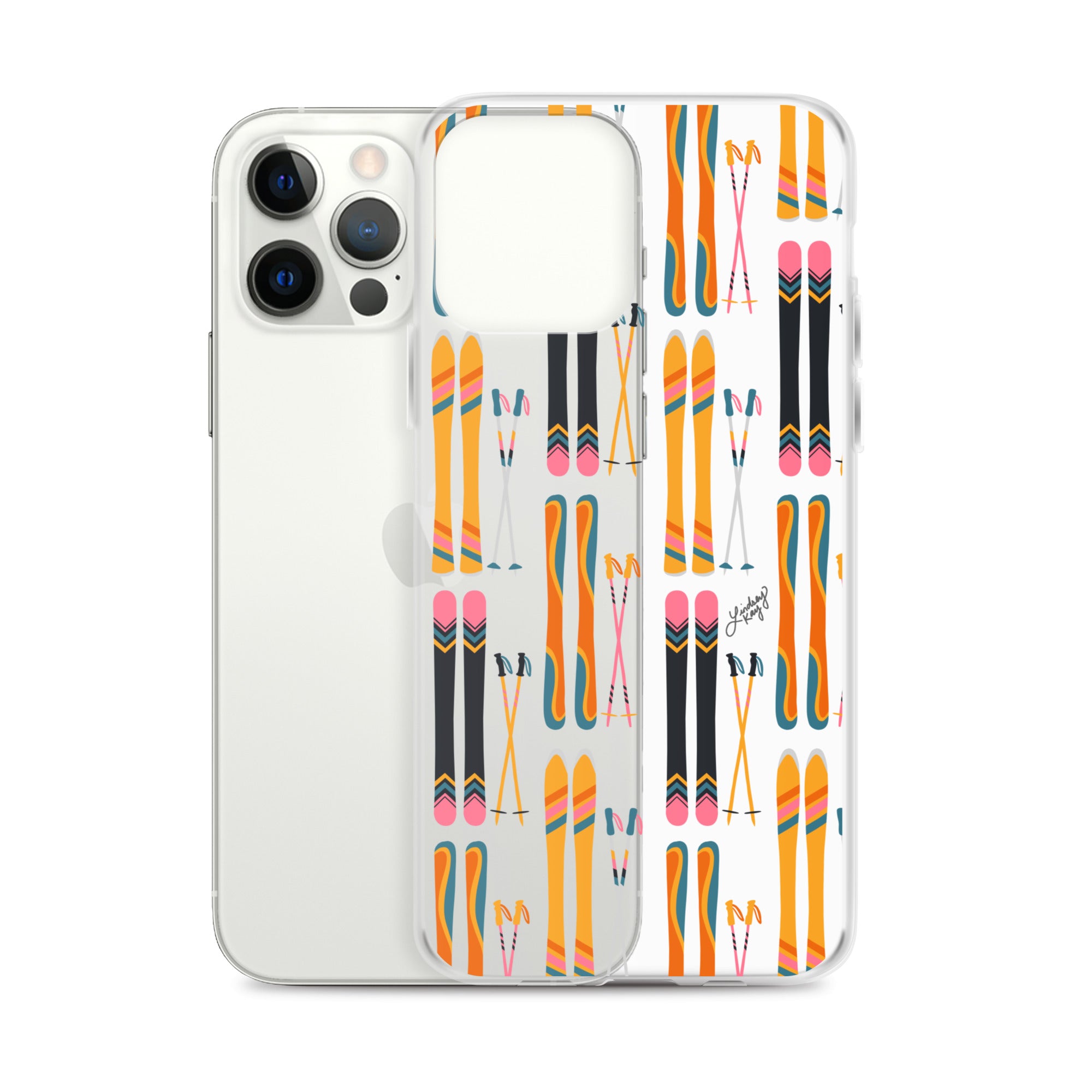 Skis and Poles Patterned - Clear Case for iPhone®