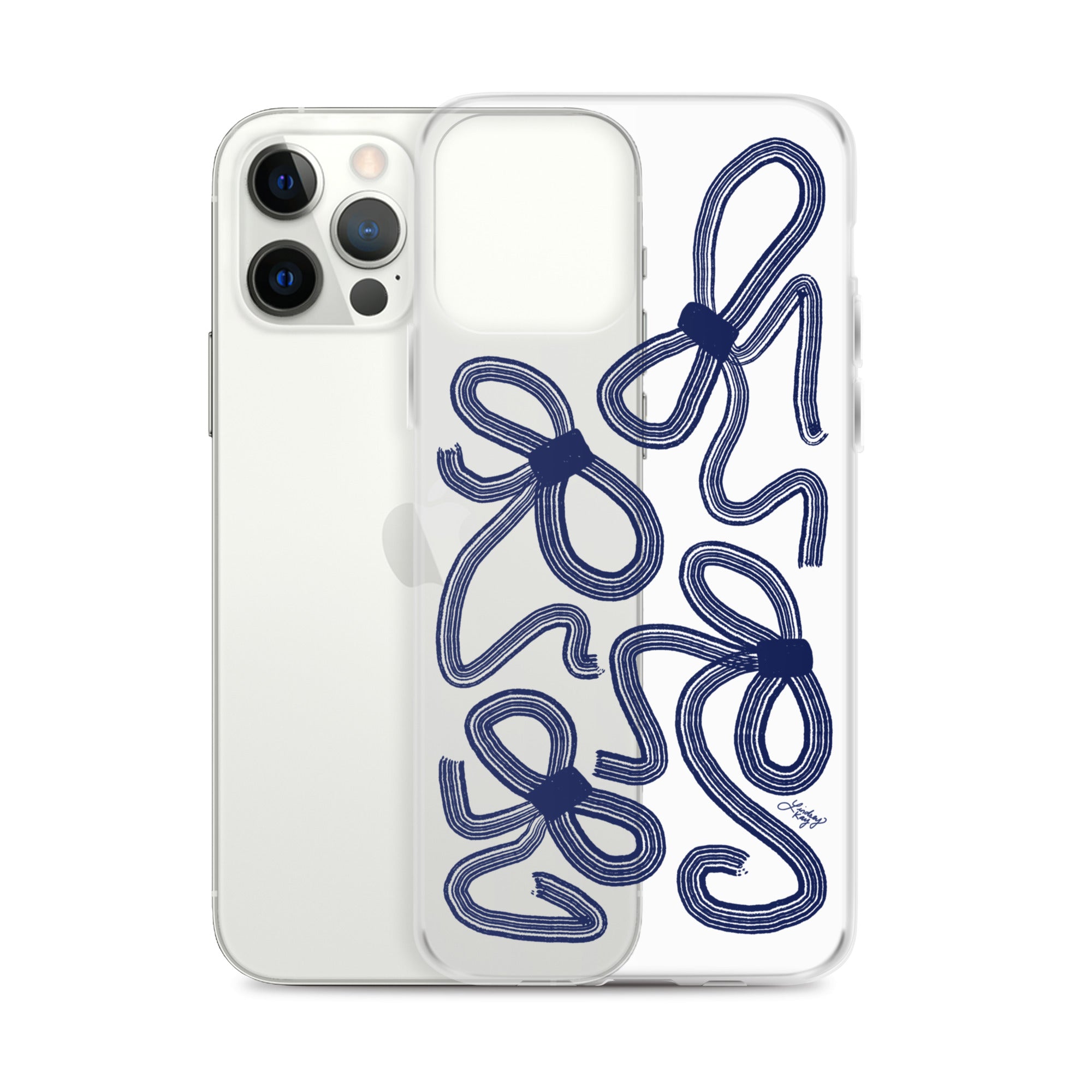 Navy Ribbons Illustration - Clear Case for iPhone®