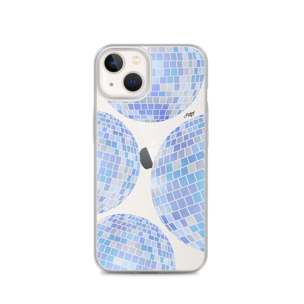 Blue Disco Balls Illustration - Clear Case for iPhone®