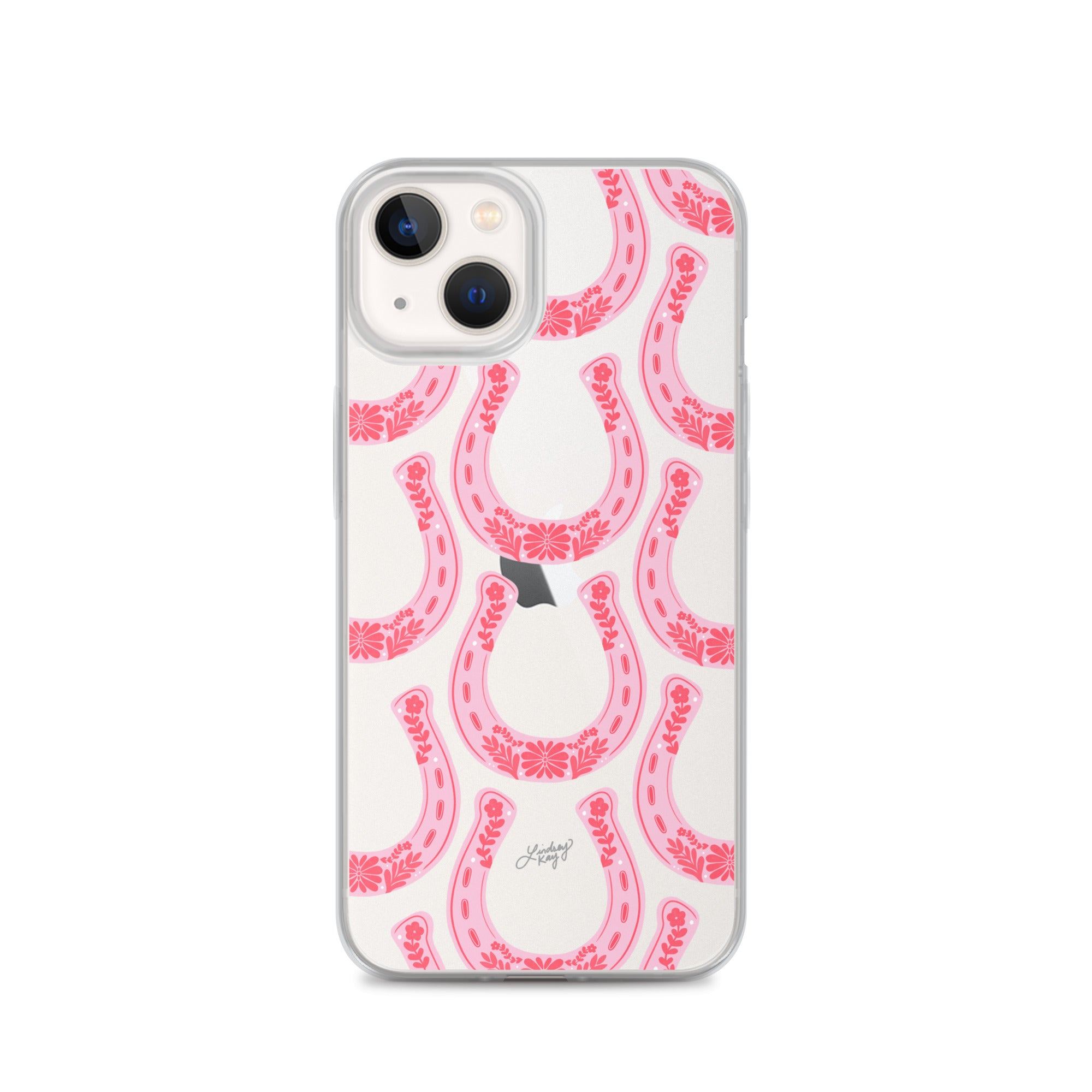 Pink Floral Horseshoe Illustration - Clear Case for iPhone®