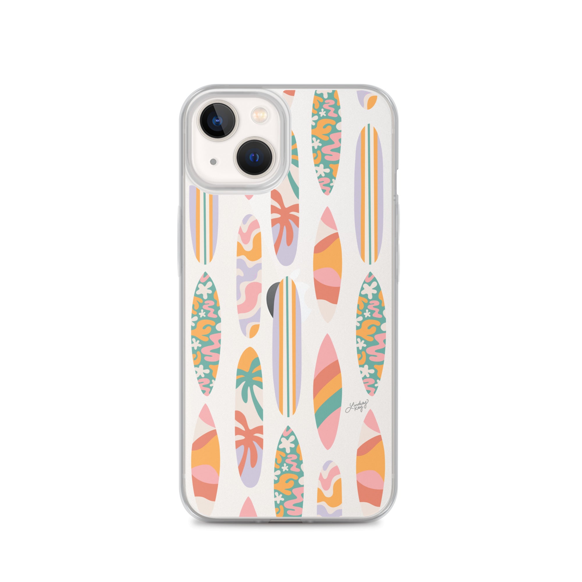 Patrón de ilustración de tablas de surf - Transparente Funda para iPhone®