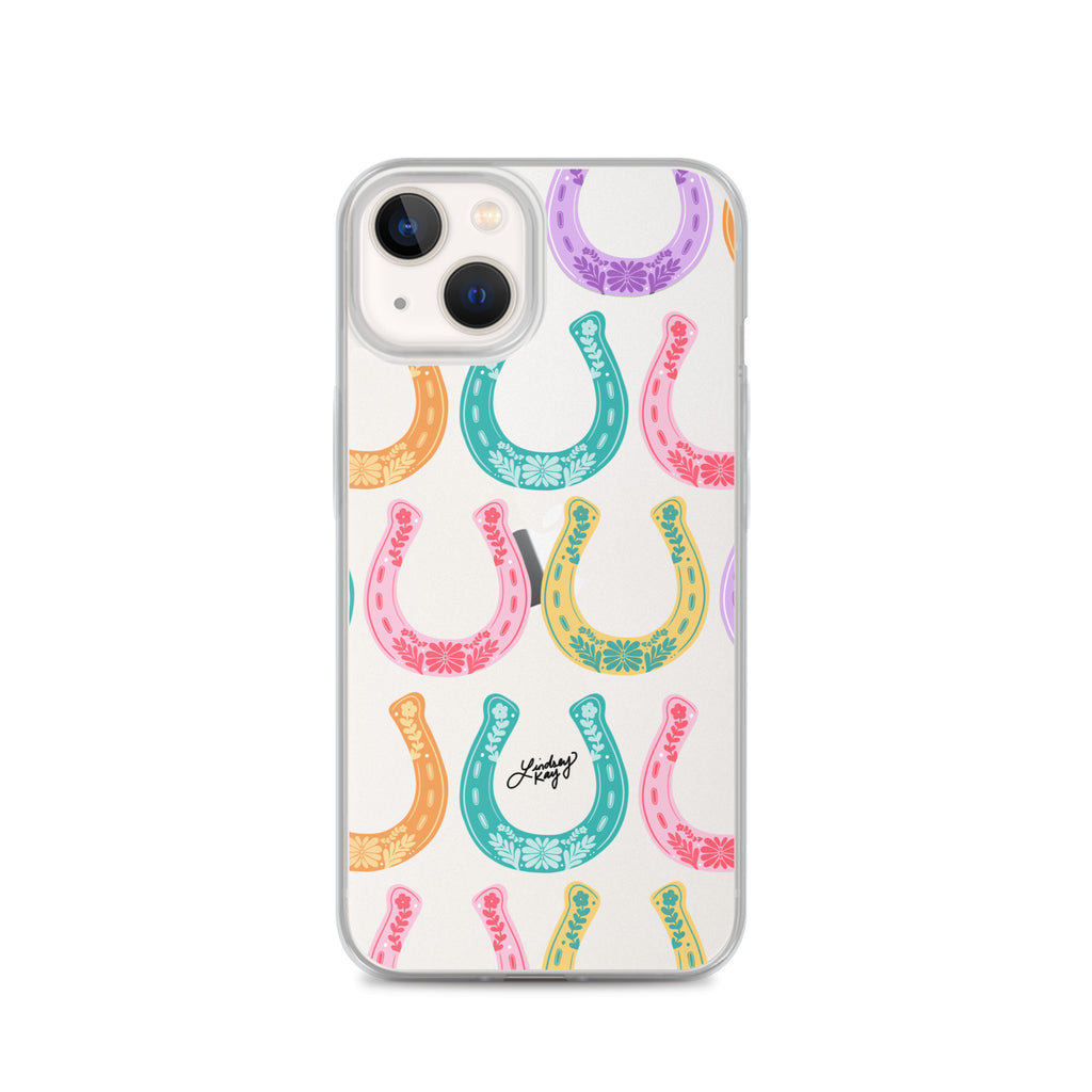 Colorful Horseshoe Illustration Pattern - Clear Case for iPhone®