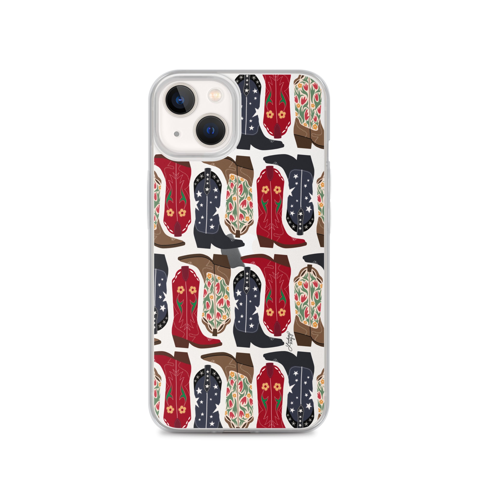 Ilustración de botas de vaquero - Funda transparente para iPhone®
