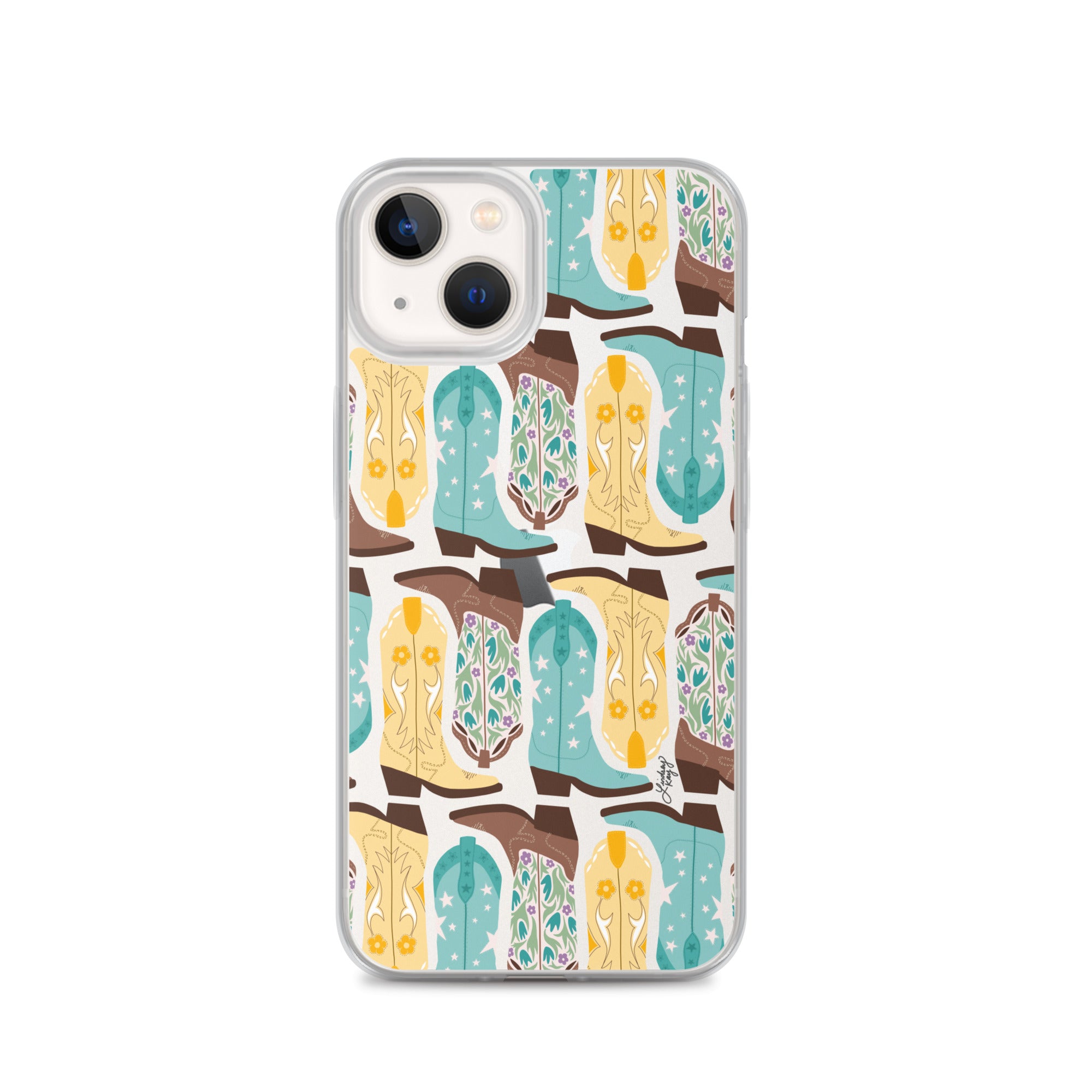 Ilustración de botas de vaquero - Funda transparente para iPhone®