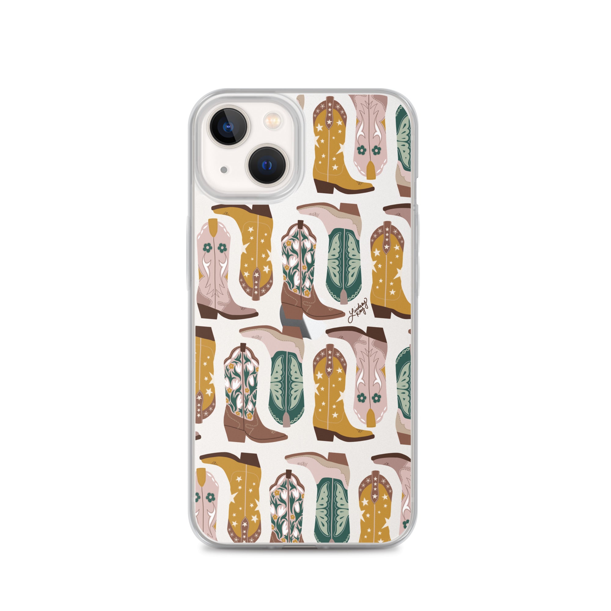 Ilustración de botas de vaquero (paleta neutra) - Funda transparente para iPhone®