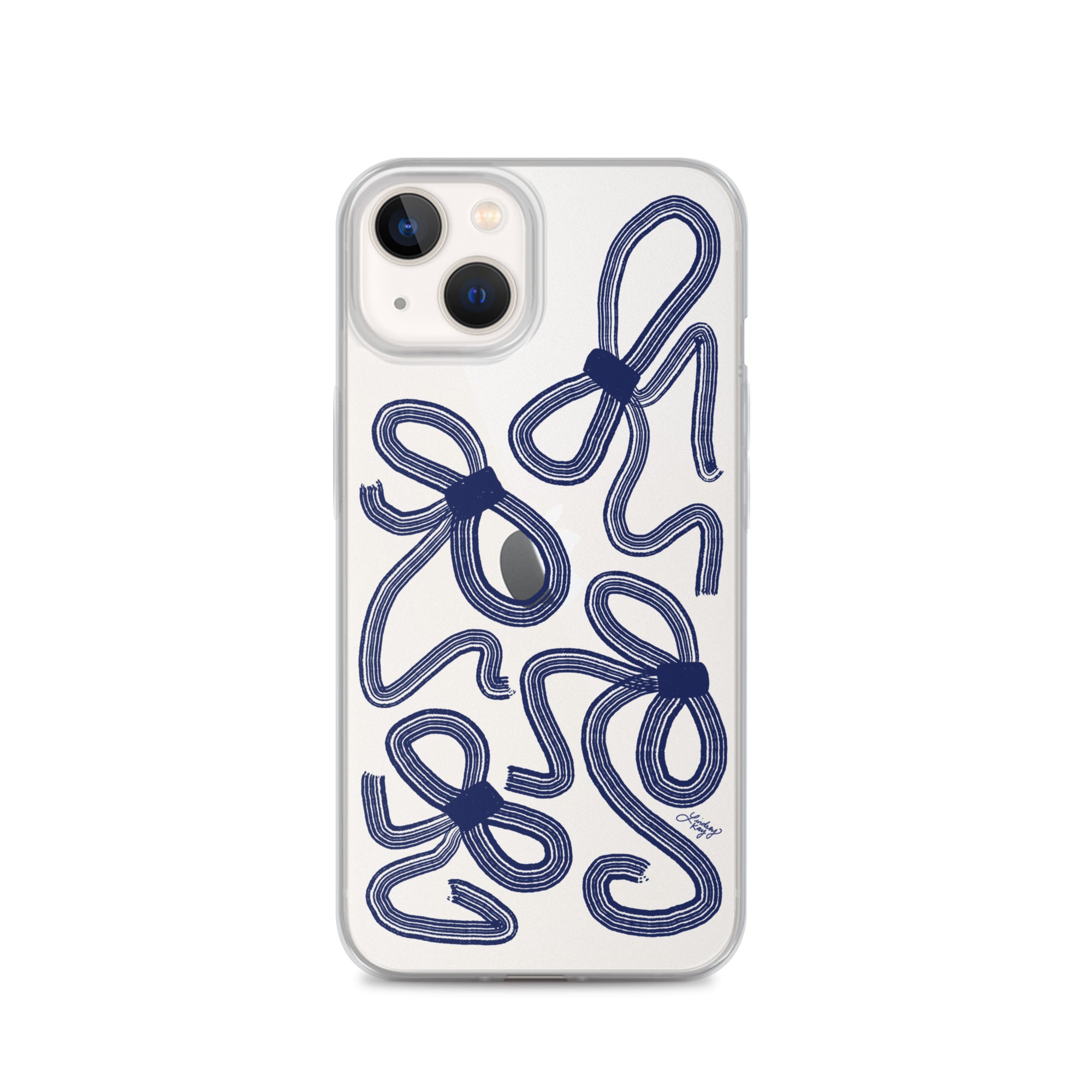 Navy Ribbons Illustration - Clear Case for iPhone®