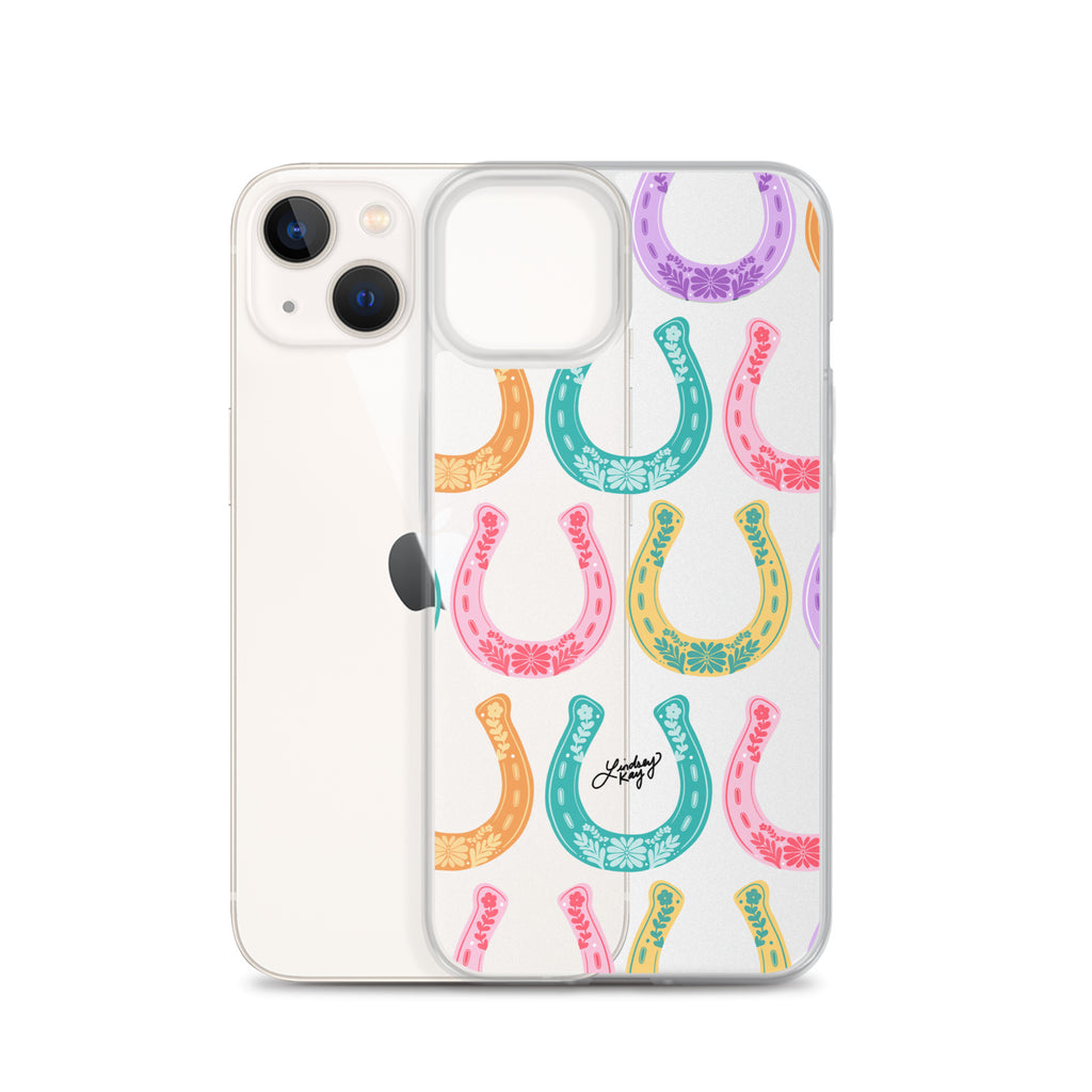 Colorful Horseshoe Illustration Pattern - Clear Case for iPhone®