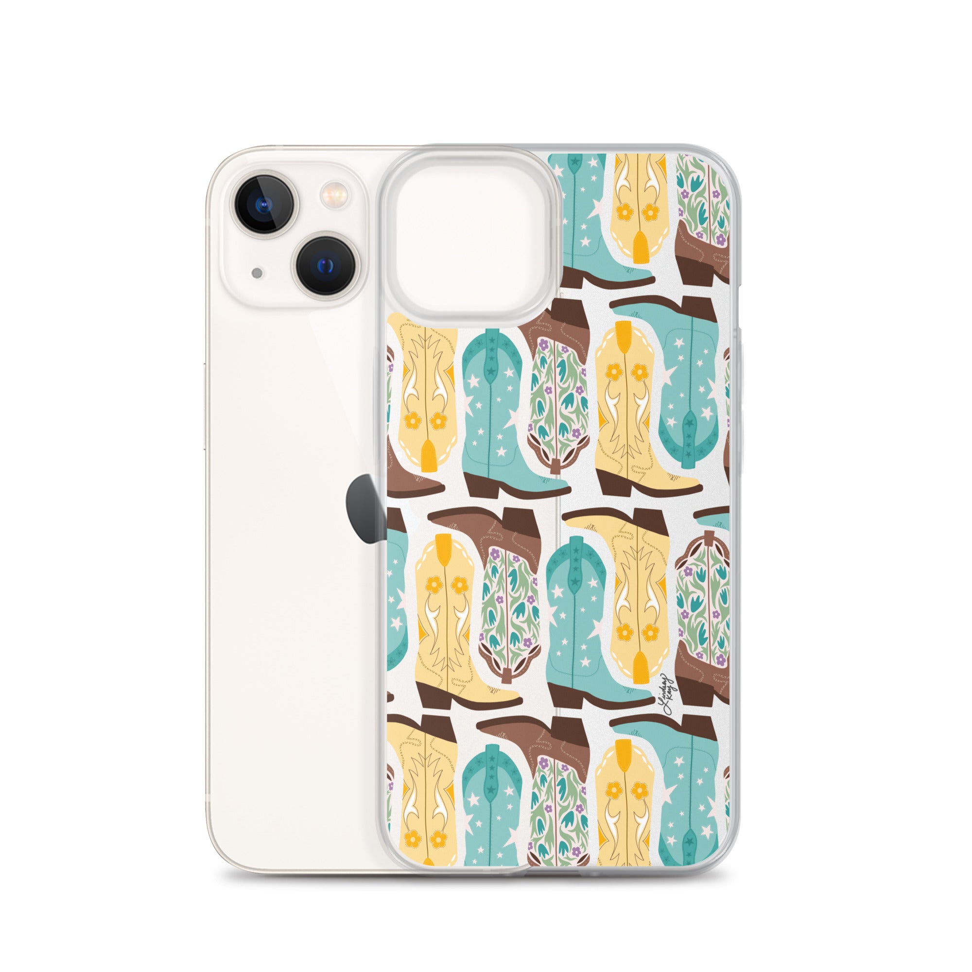 Ilustración de botas de vaquero - Funda transparente para iPhone®