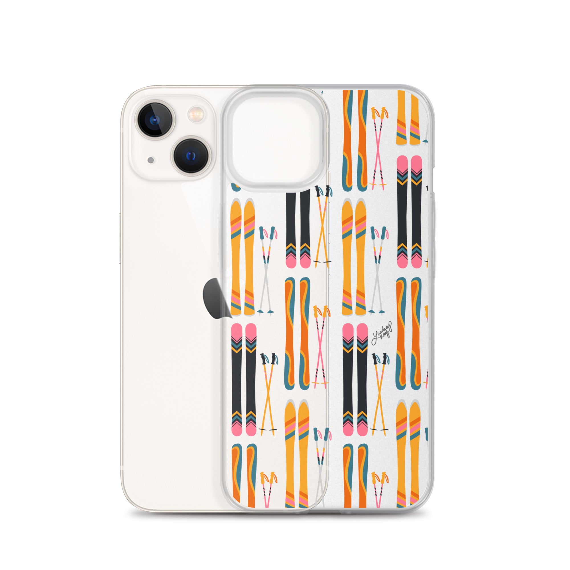 Skis and Poles Patterned - Clear Case for iPhone®