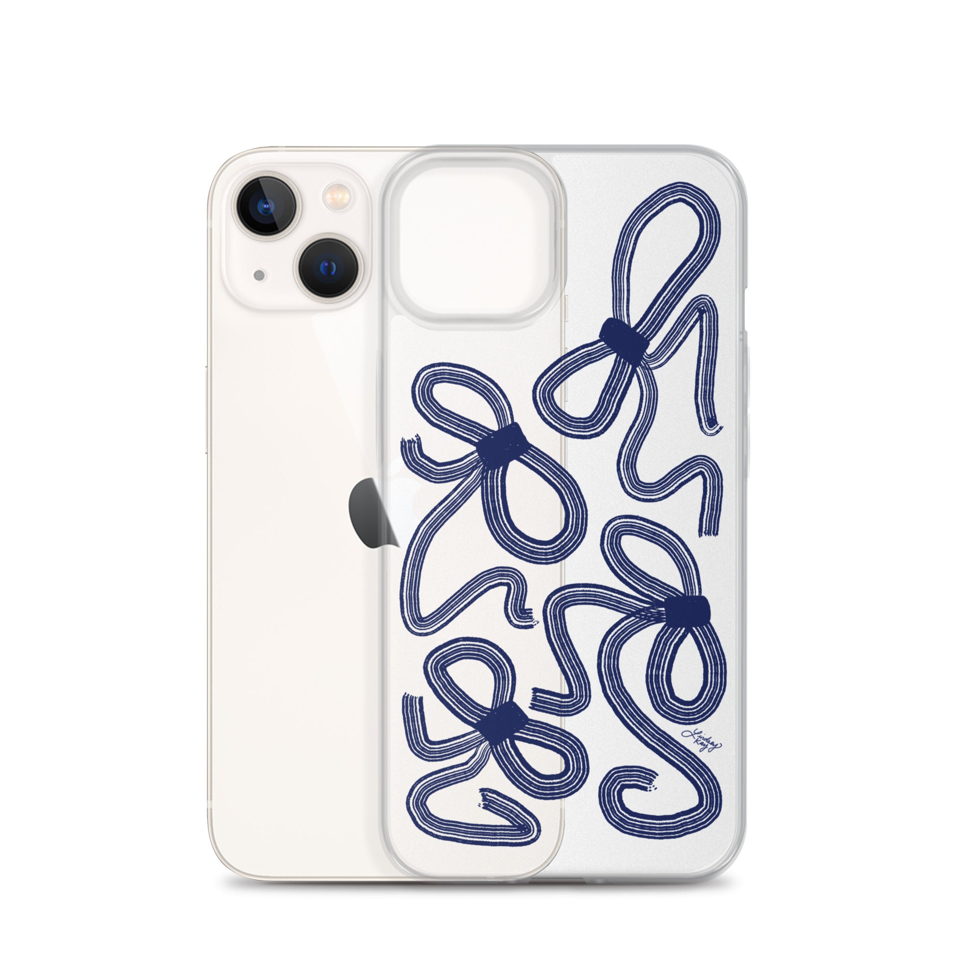 Navy Ribbons Illustration - Clear Case for iPhone®
