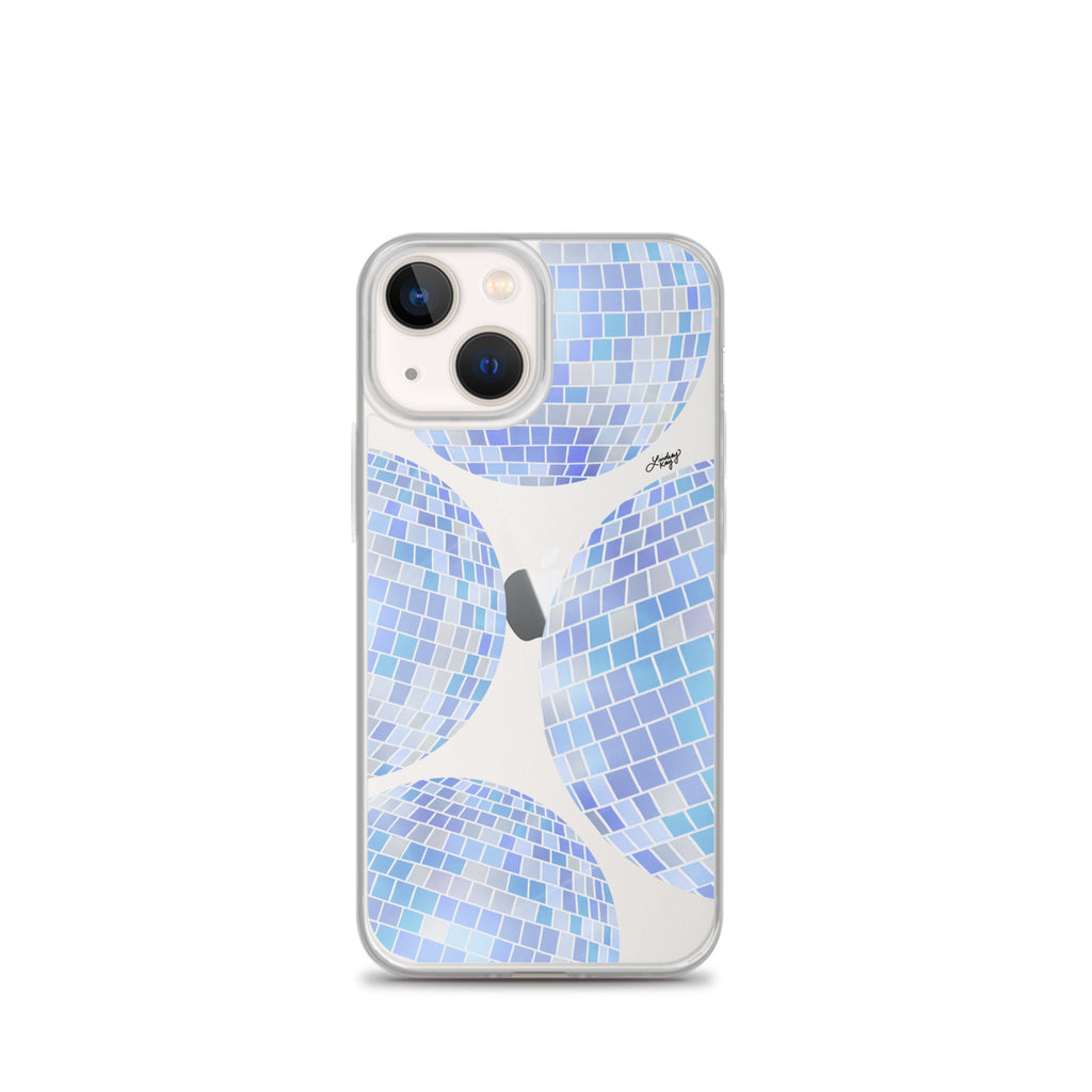 Blue Disco Balls Illustration - Clear Case for iPhone®