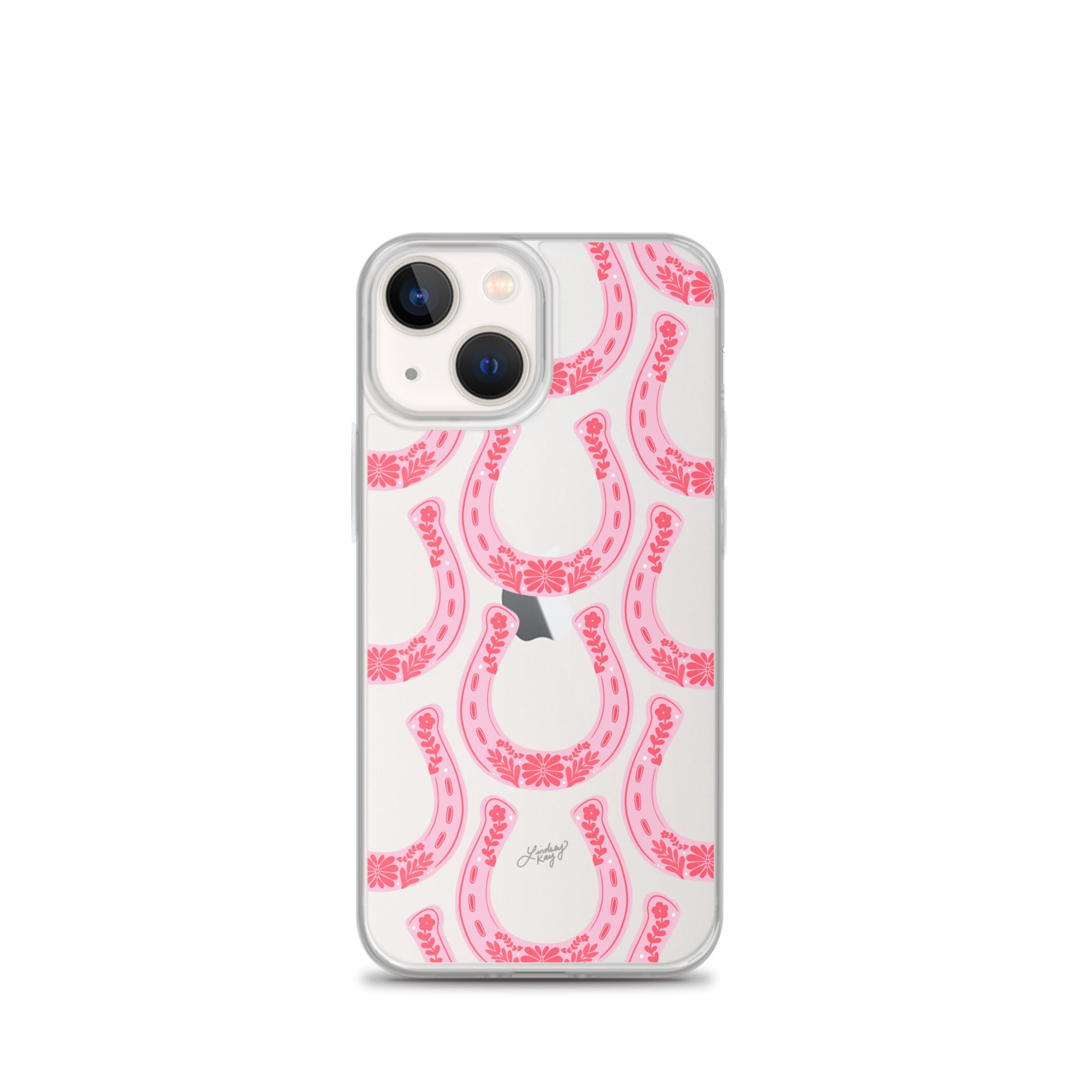 Pink Floral Horseshoe Illustration - Clear Case for iPhone®