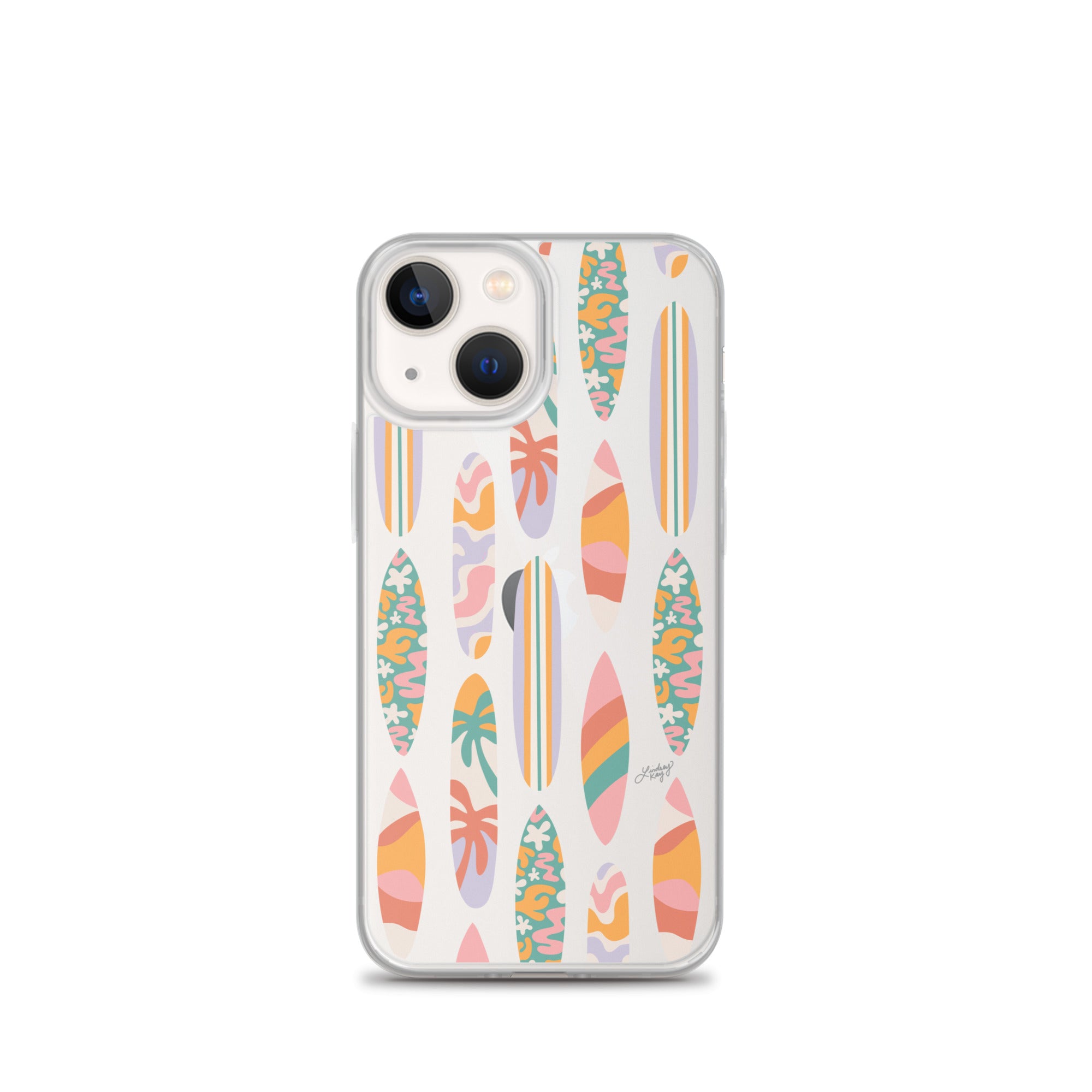 Surf Boards Illustration Pattern - Clear iPhone® Case